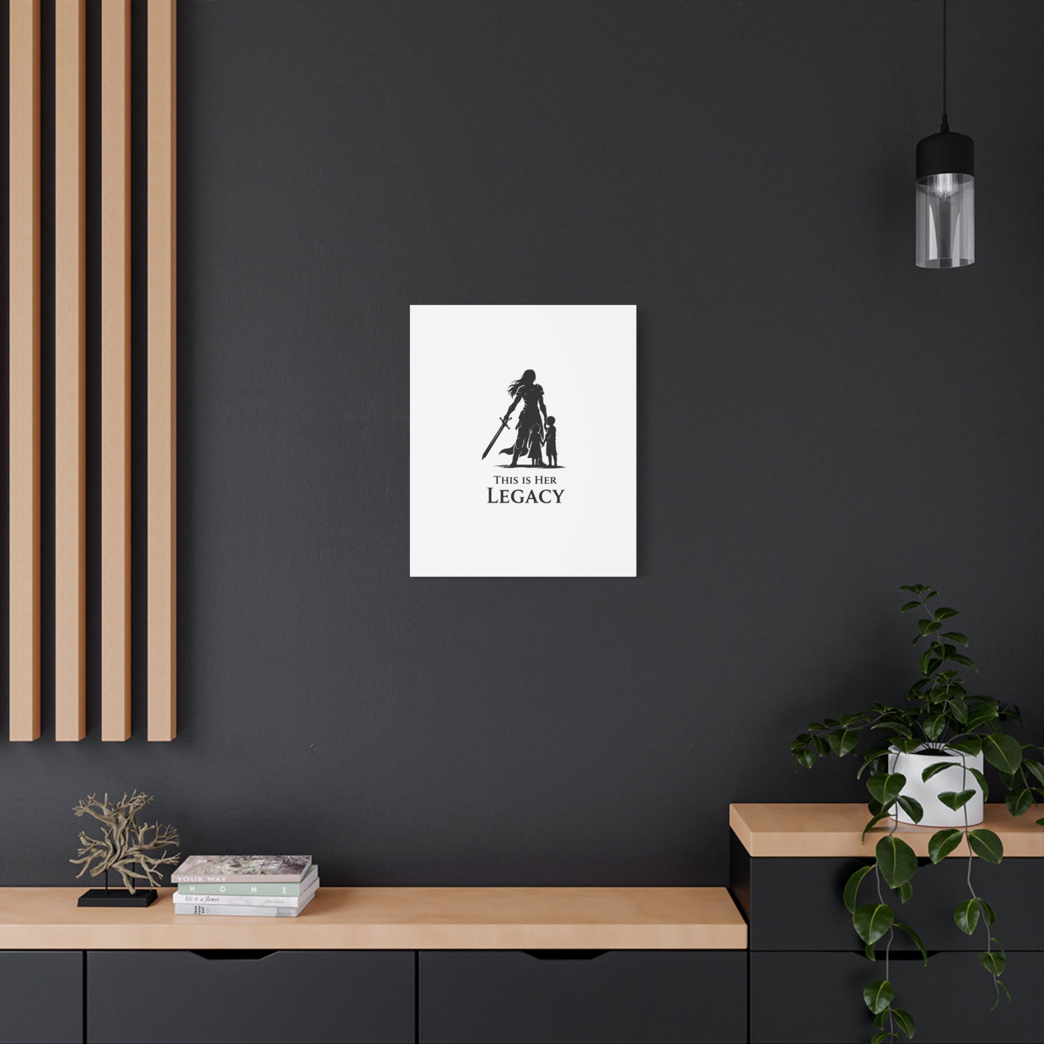 Canvas Wall Art — "This Is Her Legacy" Warrior Mother Silhouette