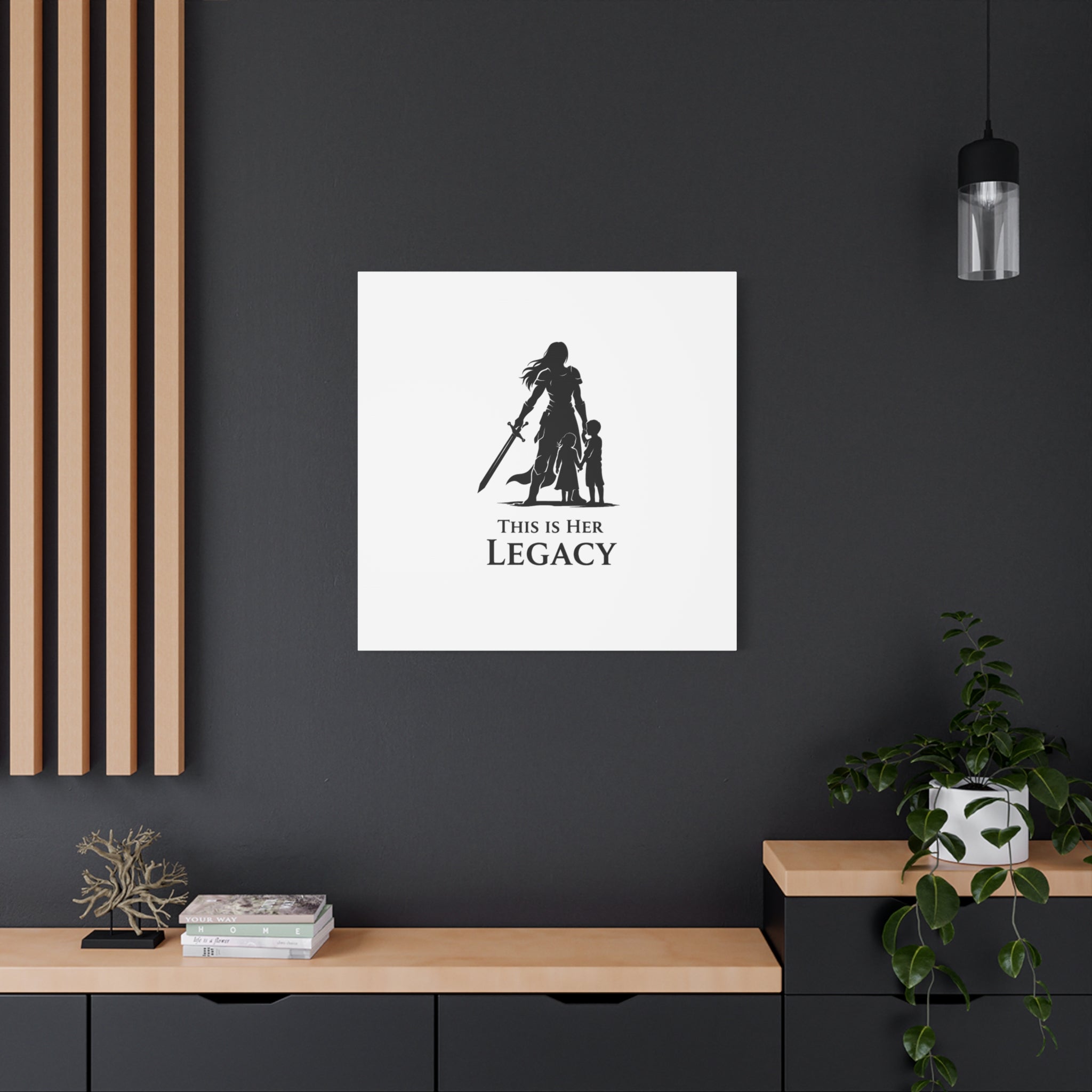 Canvas Wall Art — "This Is Her Legacy" Warrior Mother Silhouette