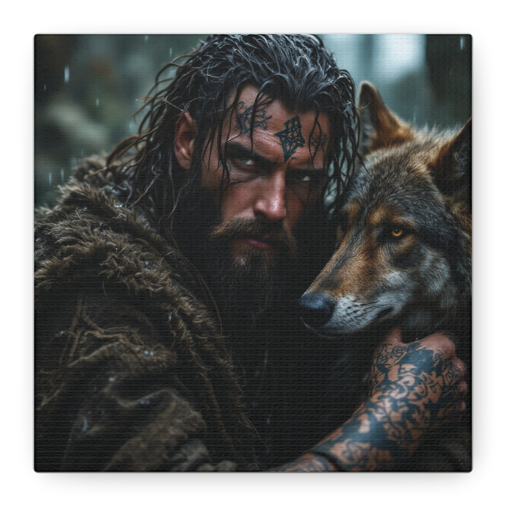 Viking Wolf Portrait Canvas Print — Matte Stretched Wall Art
