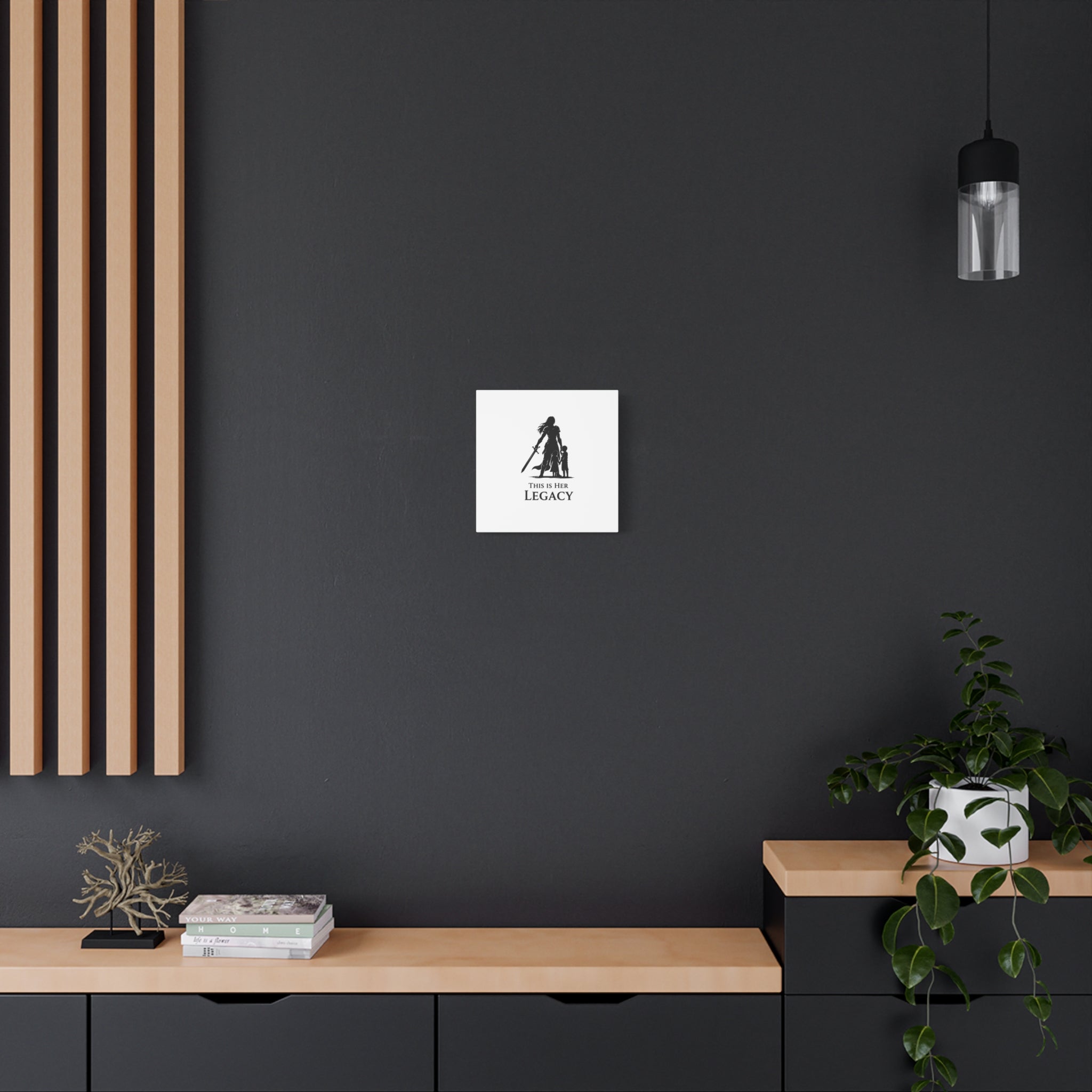 Canvas Wall Art — "This Is Her Legacy" Warrior Mother Silhouette