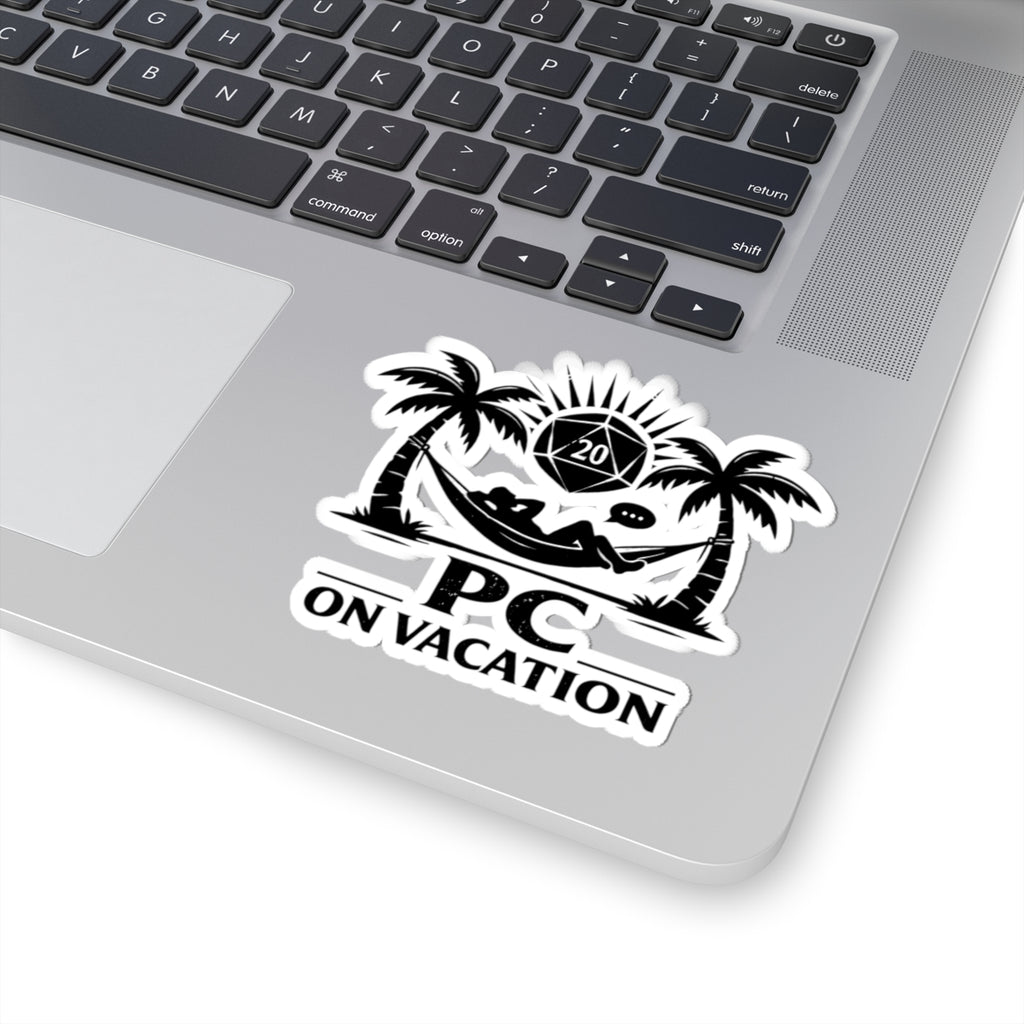 PC on Vacation Sticker | D20 Palm Tree Hammock Roll20 Gaming Sticker
