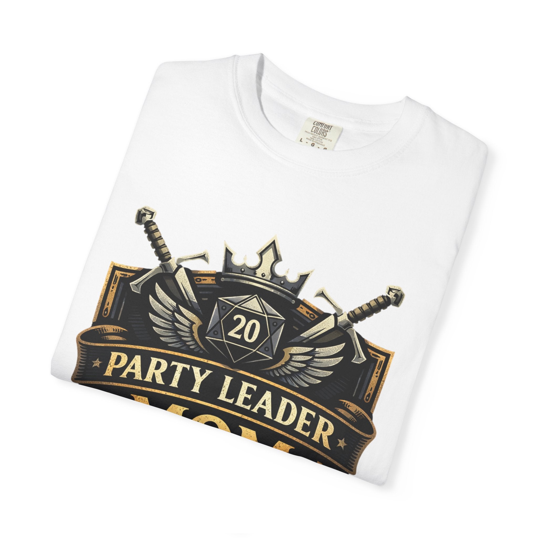 Party Leader Mom T-shirt | RPG Crest, D20 Gaming Mom Tee