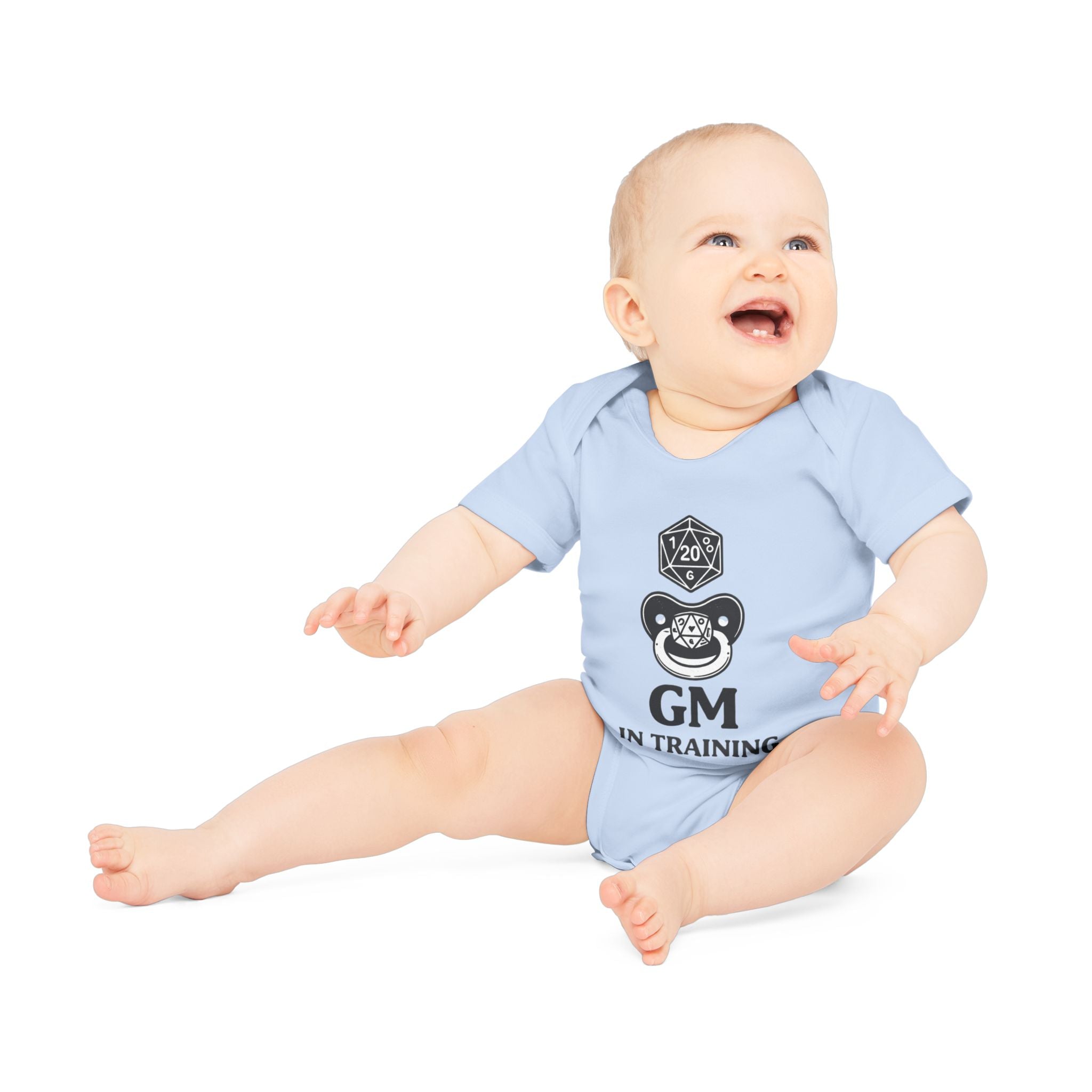 GM in Training Baby Bodysuit | D20 Dice Gamer Infant Onesie