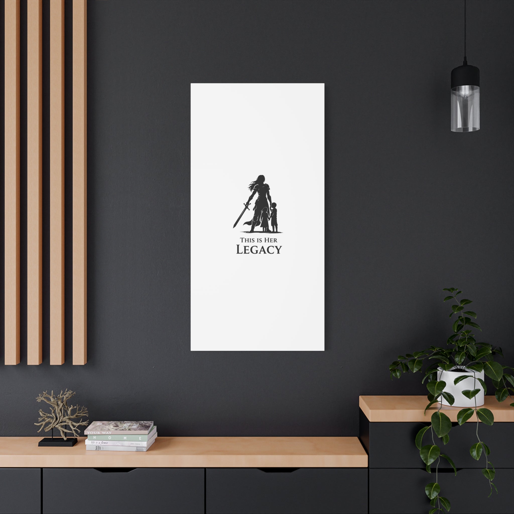 Canvas Wall Art — "This Is Her Legacy" Warrior Mother Silhouette