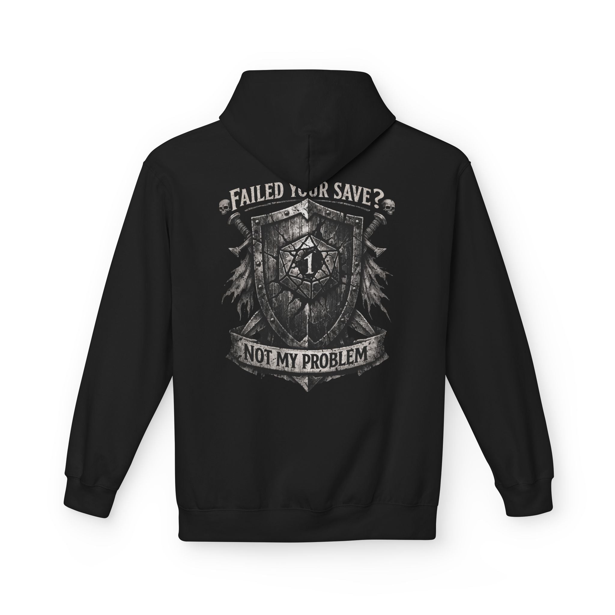 Failed Your Save? Not My Problem Shield Hoodie | RPG Gaming Crest