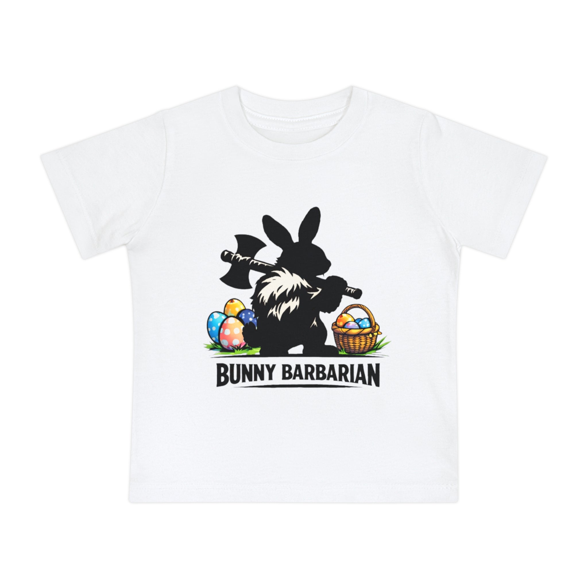 Bunny Barbarian Baby T-Shirt | Easter bunny, eggs, basket