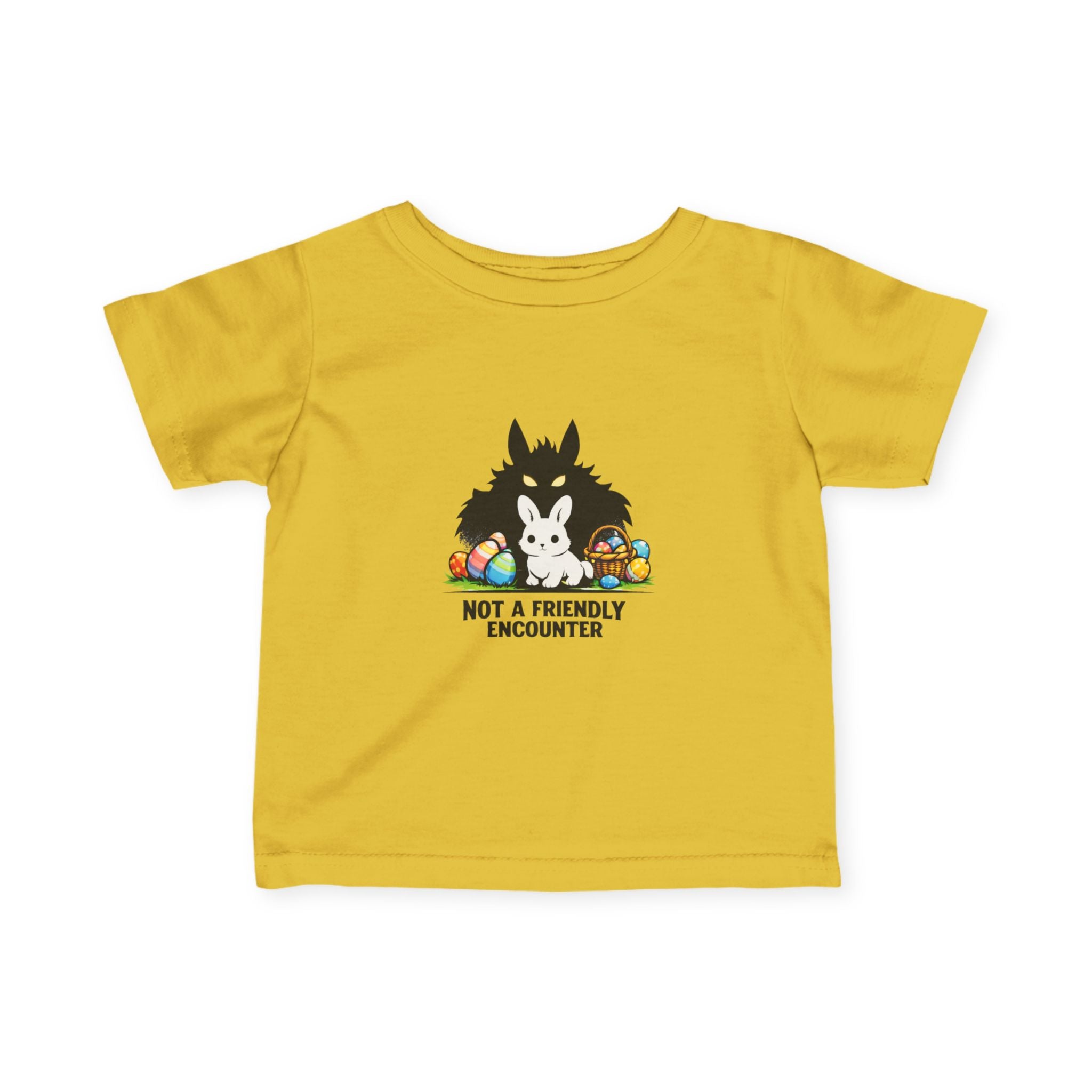 Not a Friendly Encounter Infant Tee | Wolf and Bunny Easter Eggs