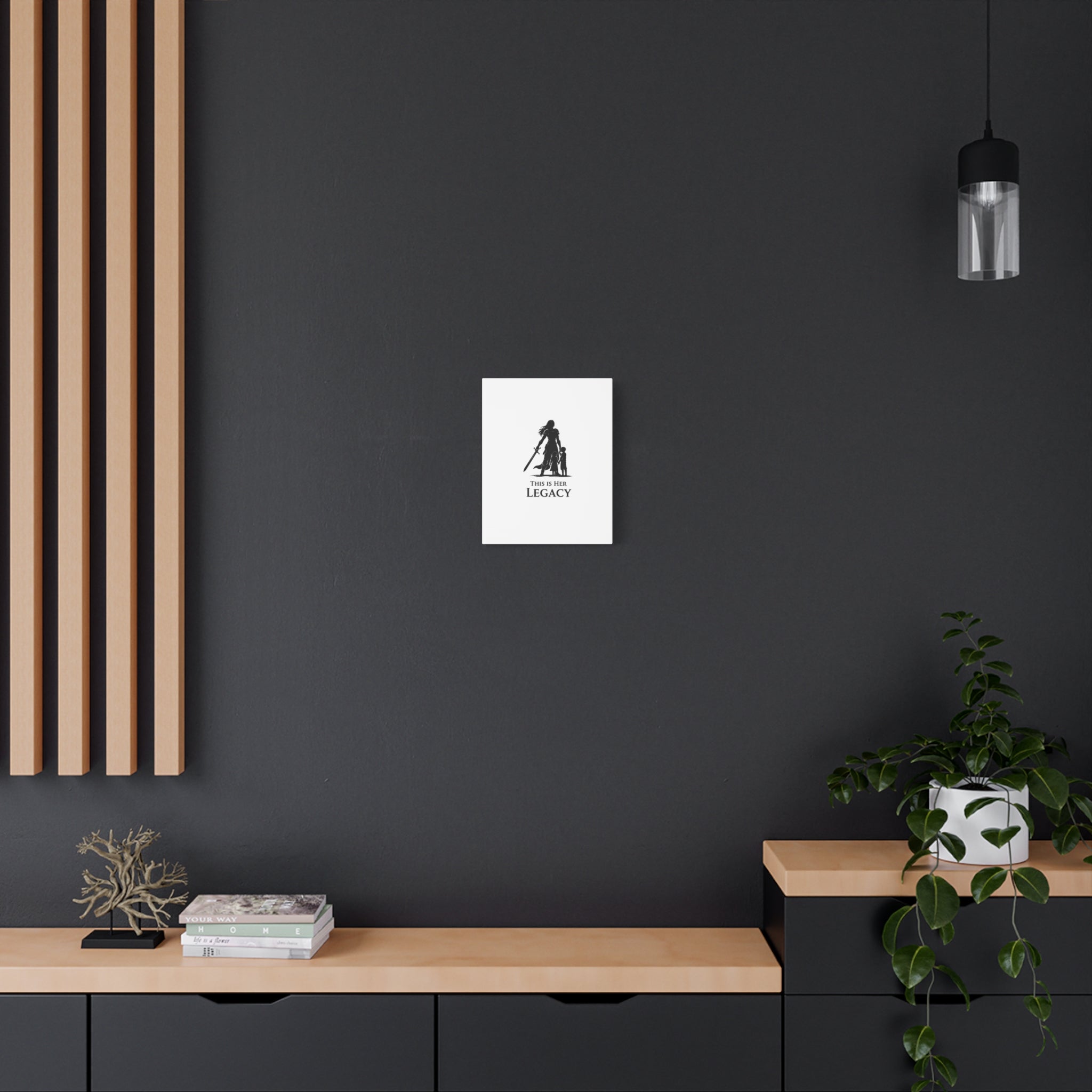 Canvas Wall Art — "This Is Her Legacy" Warrior Mother Silhouette