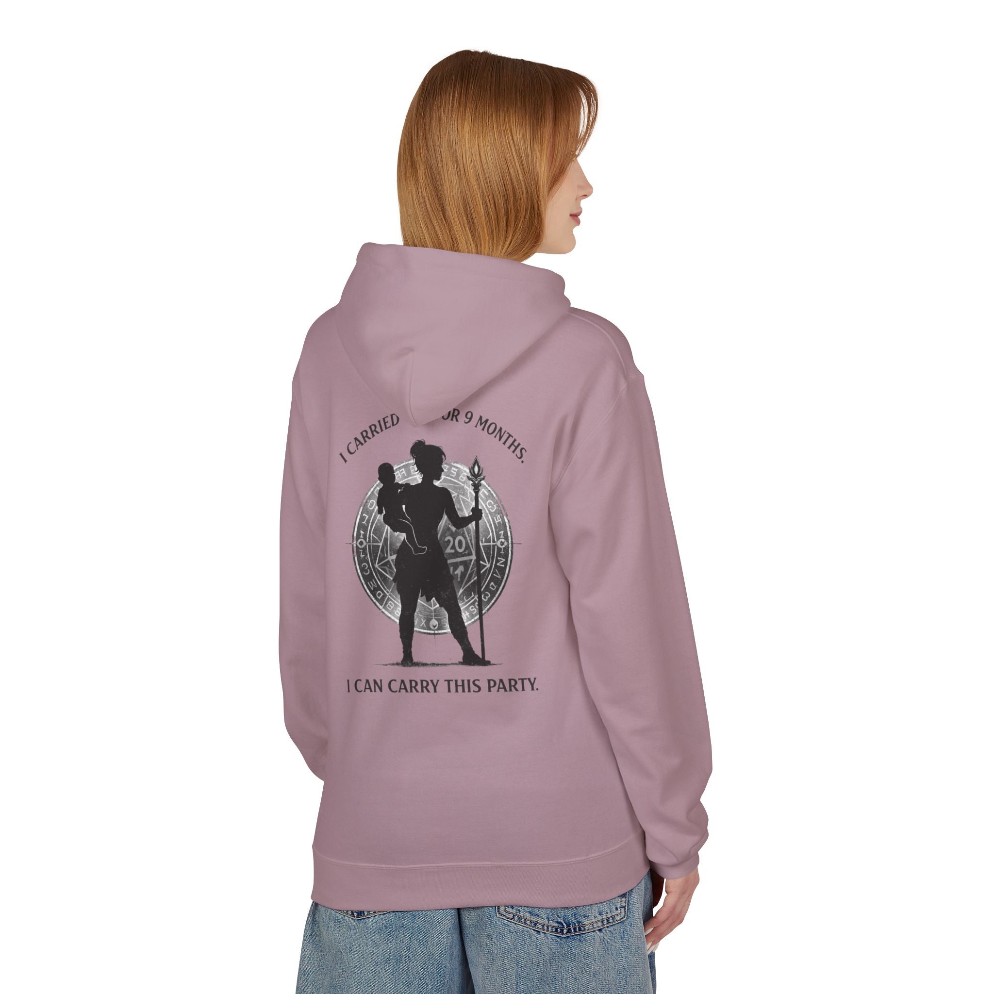 Warrior Mother Silhouette Hoodie | I Carried You for 9 Months, I Can Carry This Party