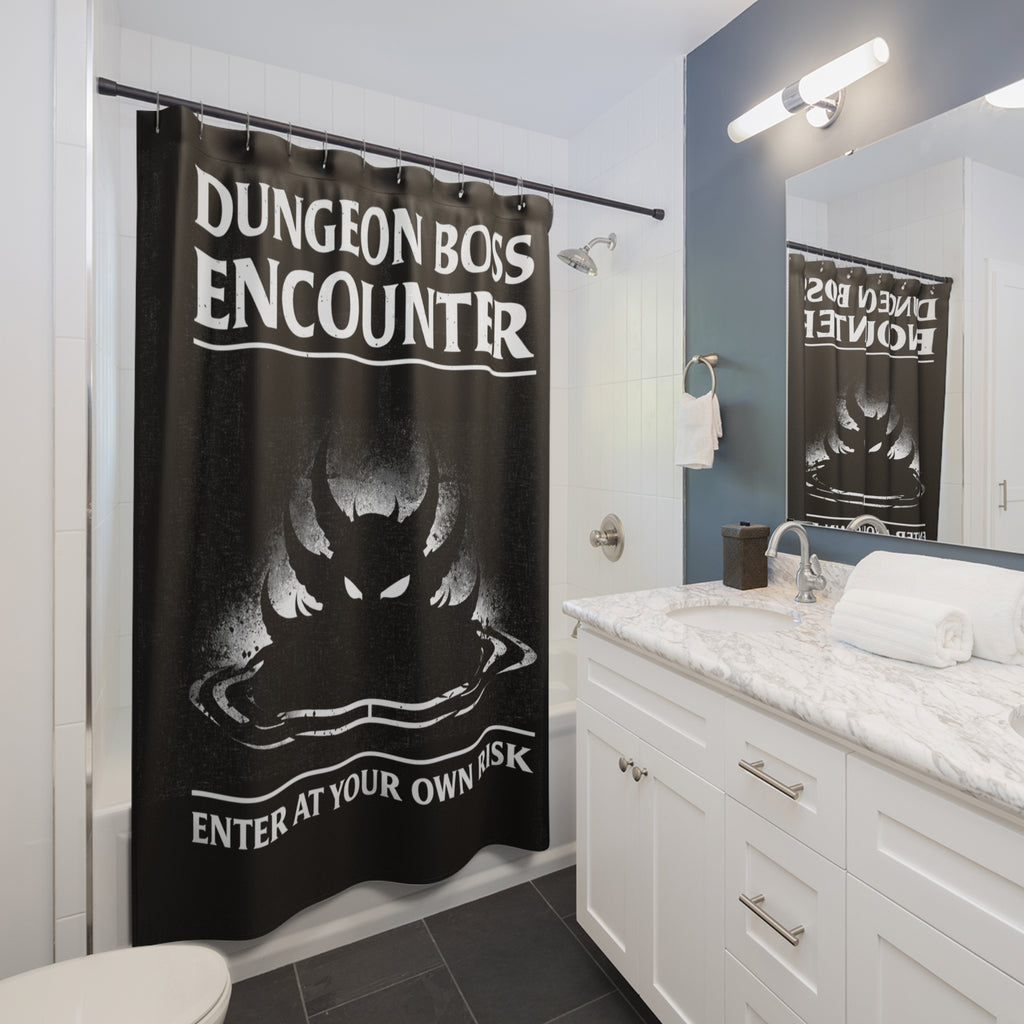 Dungeon Boss Encounter Shower Curtain | Enter At Your Own Risk