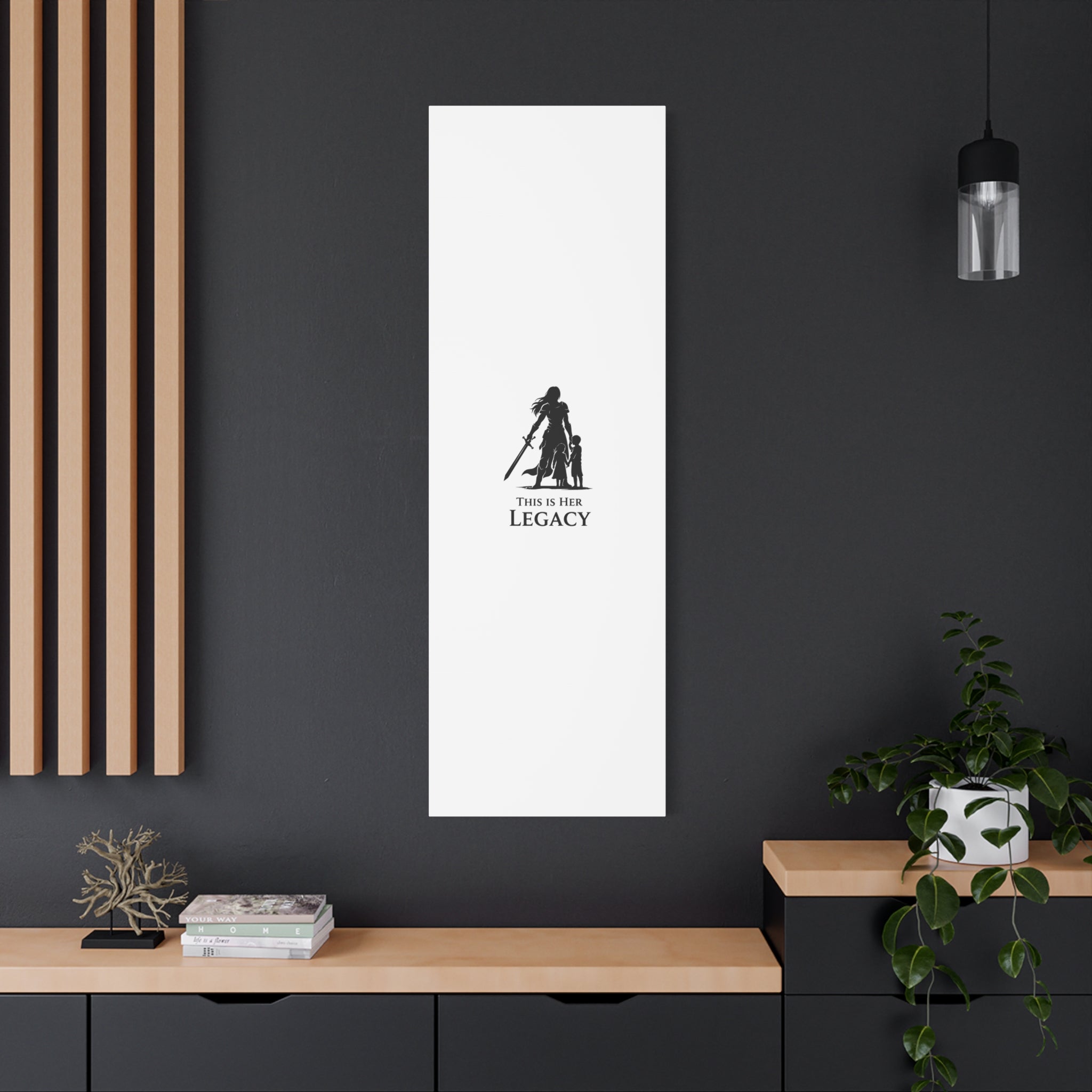 Canvas Wall Art — "This Is Her Legacy" Warrior Mother Silhouette