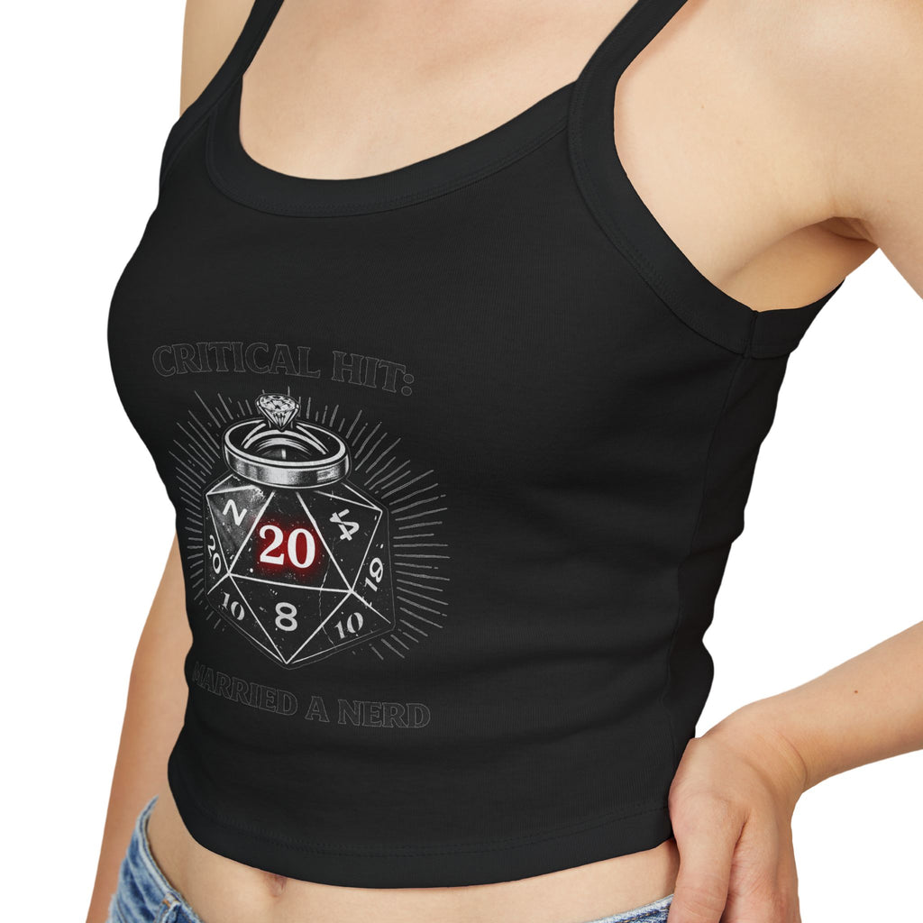 Critical Hit Married a Nerd Tank Top | D20 Dice Gaming Crop Top