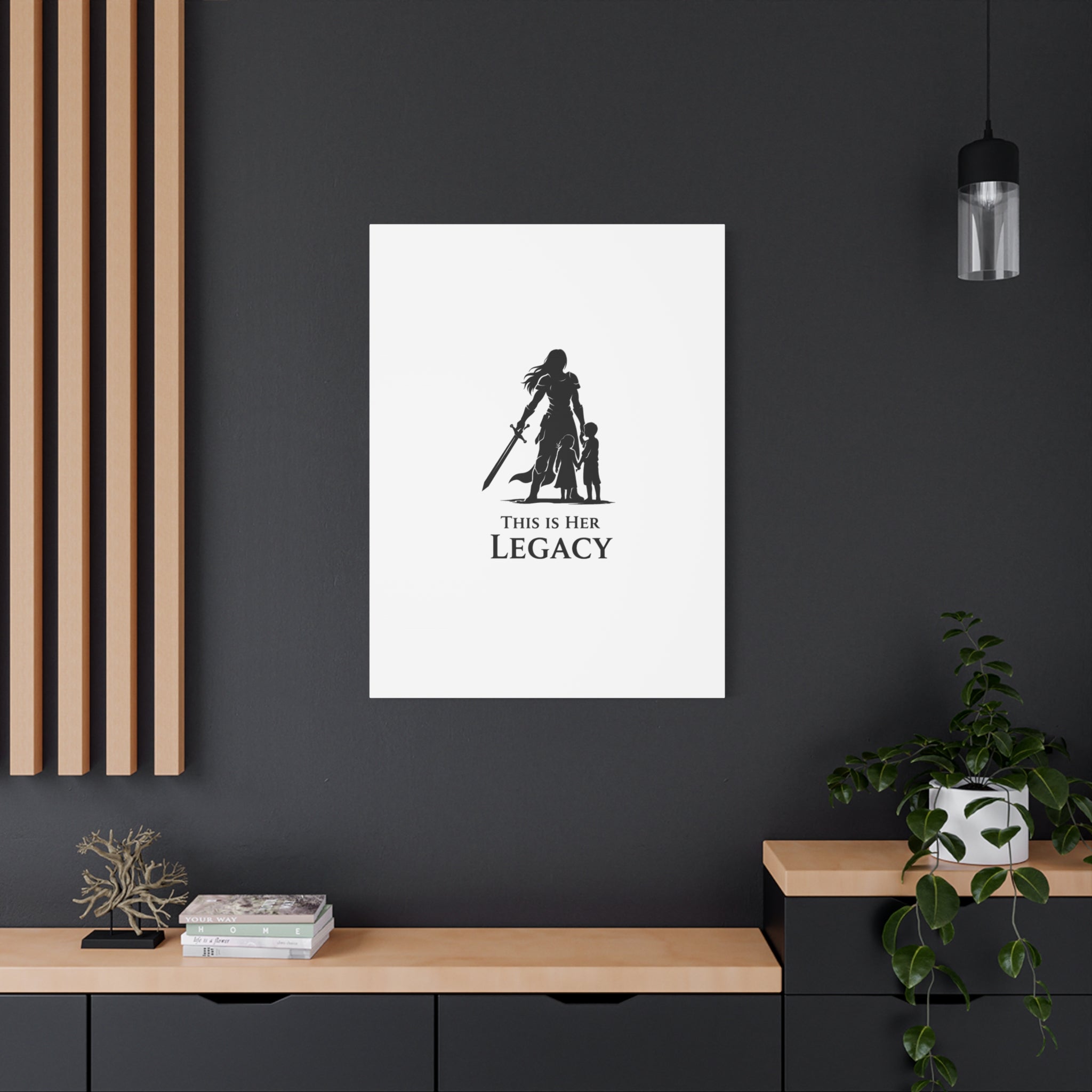 Canvas Wall Art — "This Is Her Legacy" Warrior Mother Silhouette
