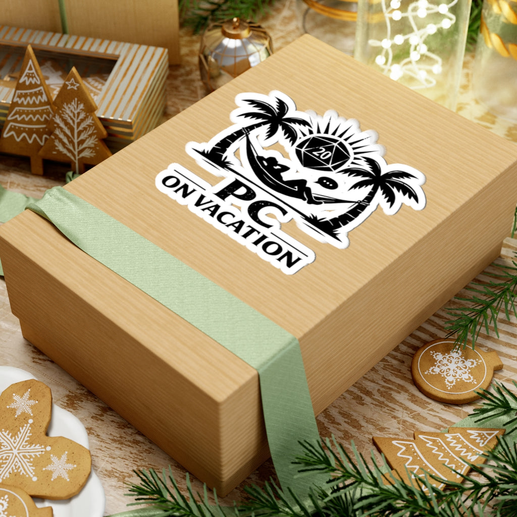 PC on Vacation Sticker | D20 Palm Tree Hammock Roll20 Gaming Sticker