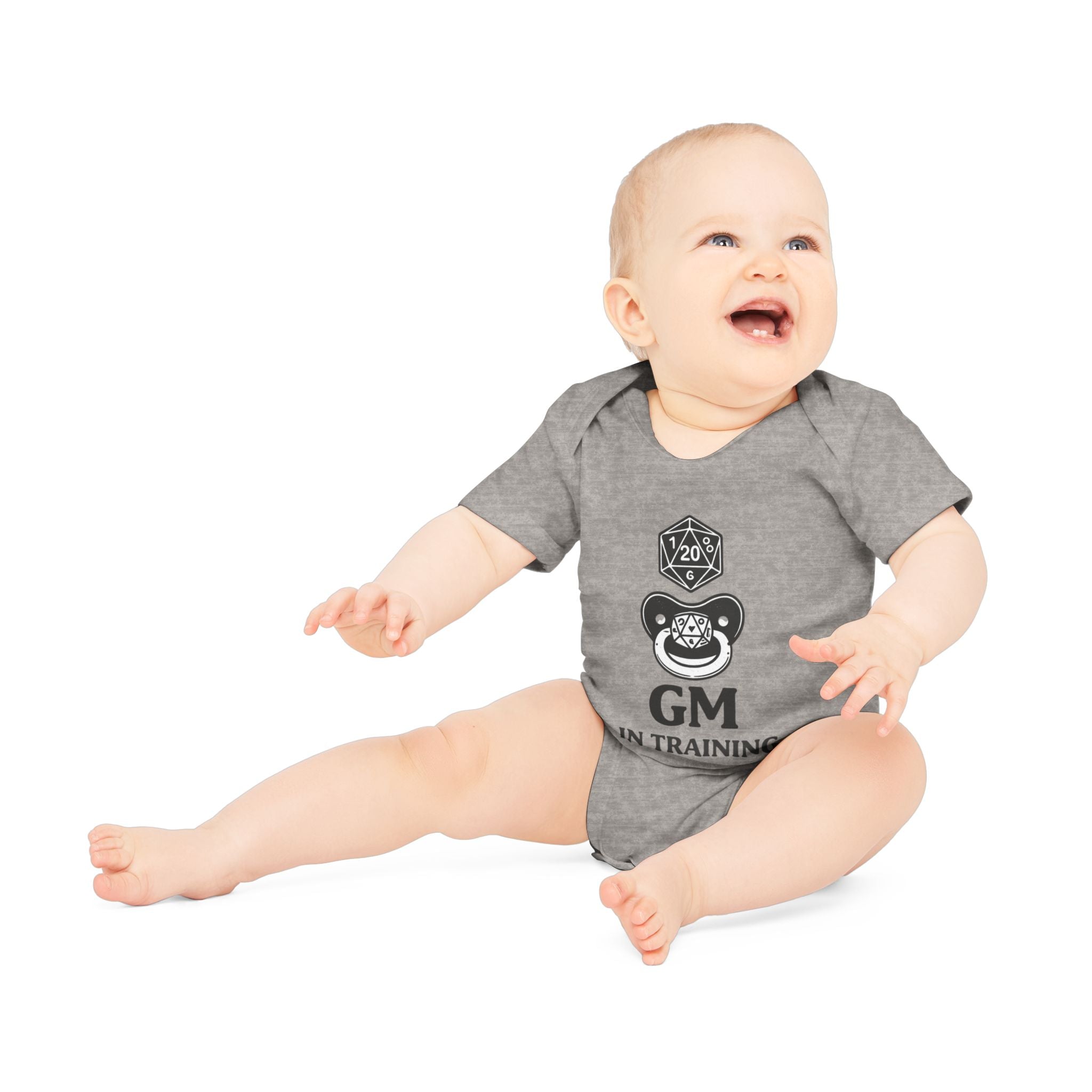 GM in Training Baby Bodysuit | D20 Dice Gamer Infant Onesie