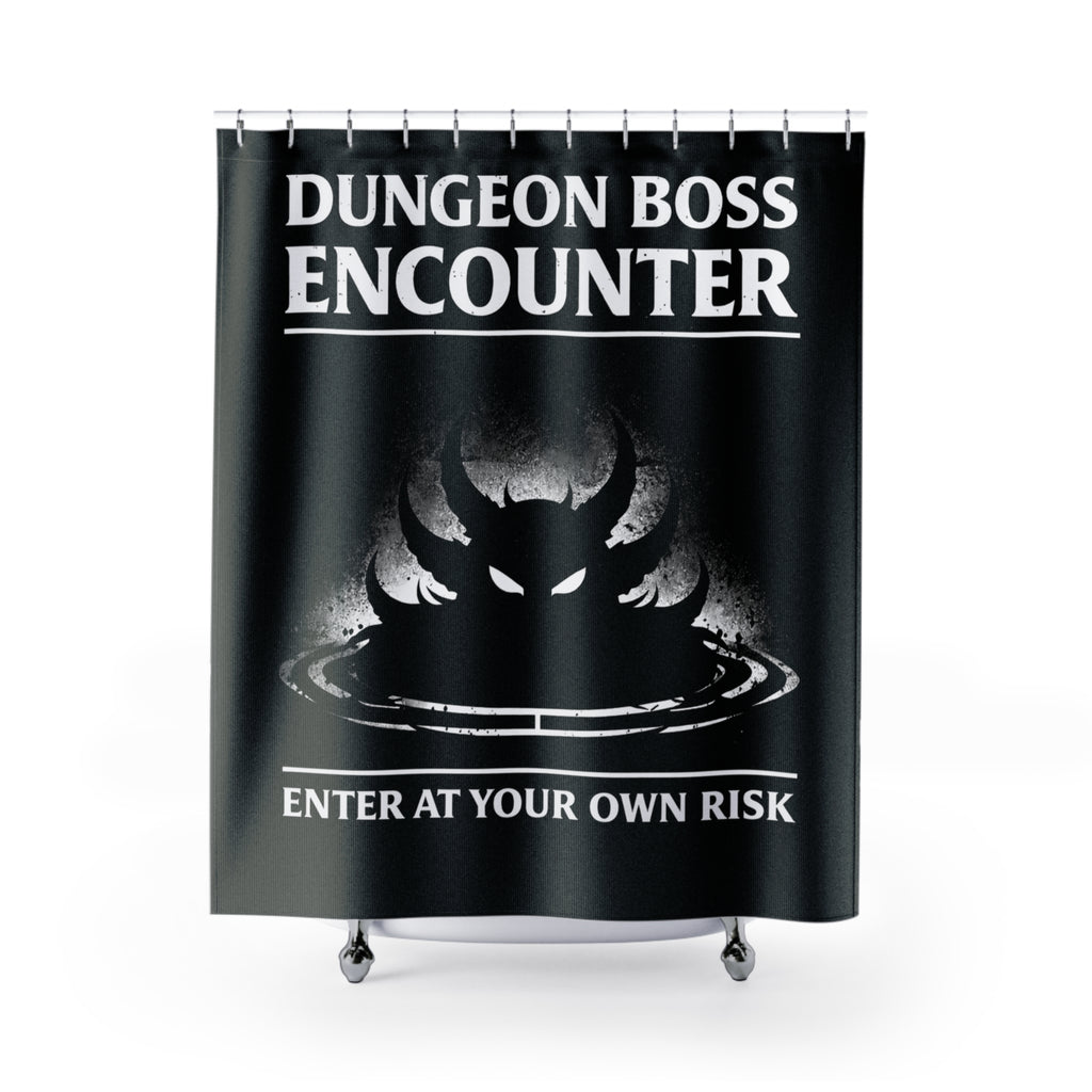 Dungeon Boss Encounter Shower Curtain | Enter At Your Own Risk