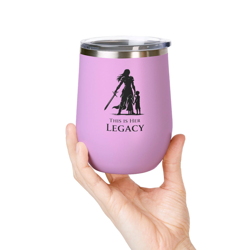 Warrior Mom Wine Tumbler – This Is Her Legacy – Strong Mother Gift – Funny Mom Cup Alternative – Wine Mom Gift – Mother’s Day Tumbler