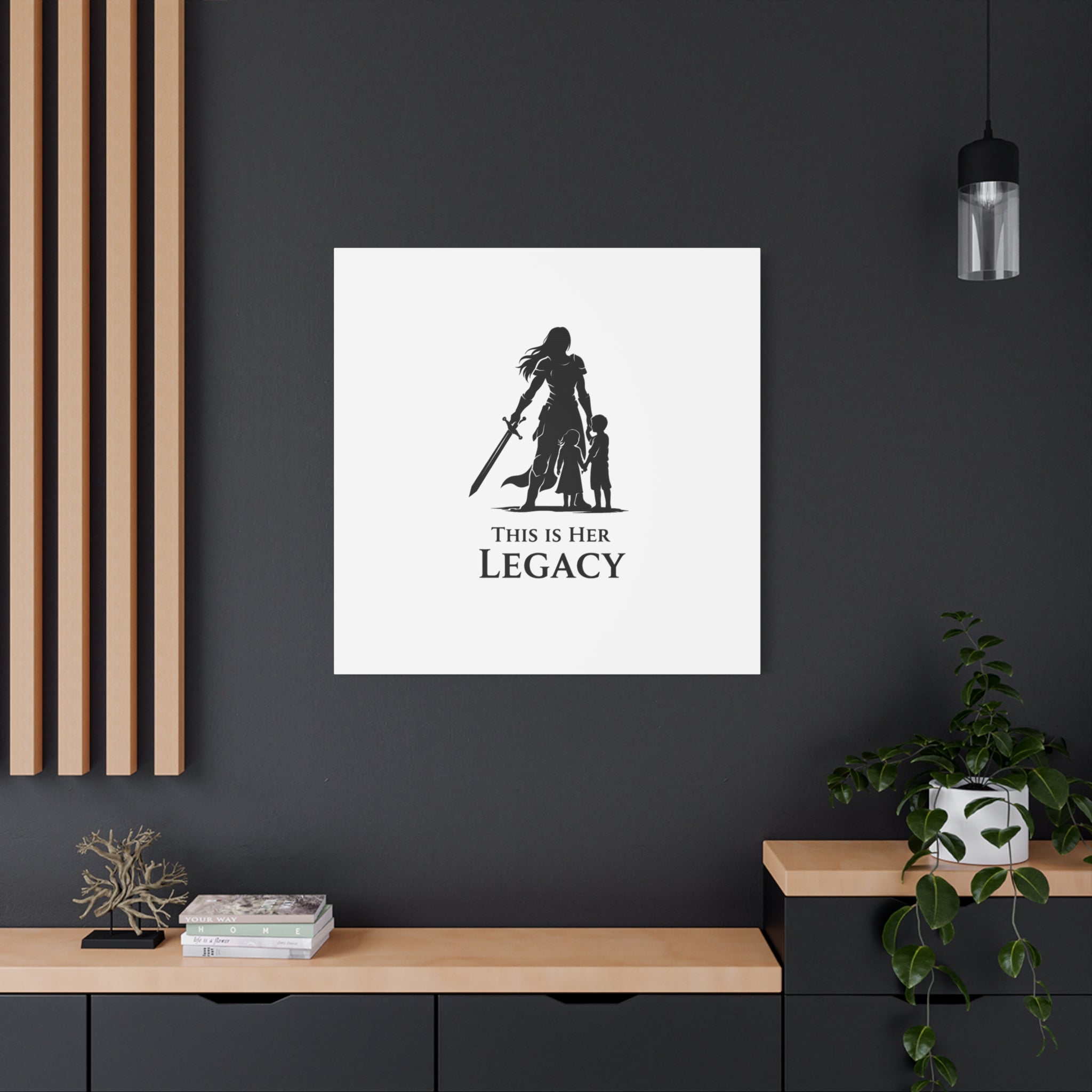 Canvas Wall Art — "This Is Her Legacy" Warrior Mother Silhouette