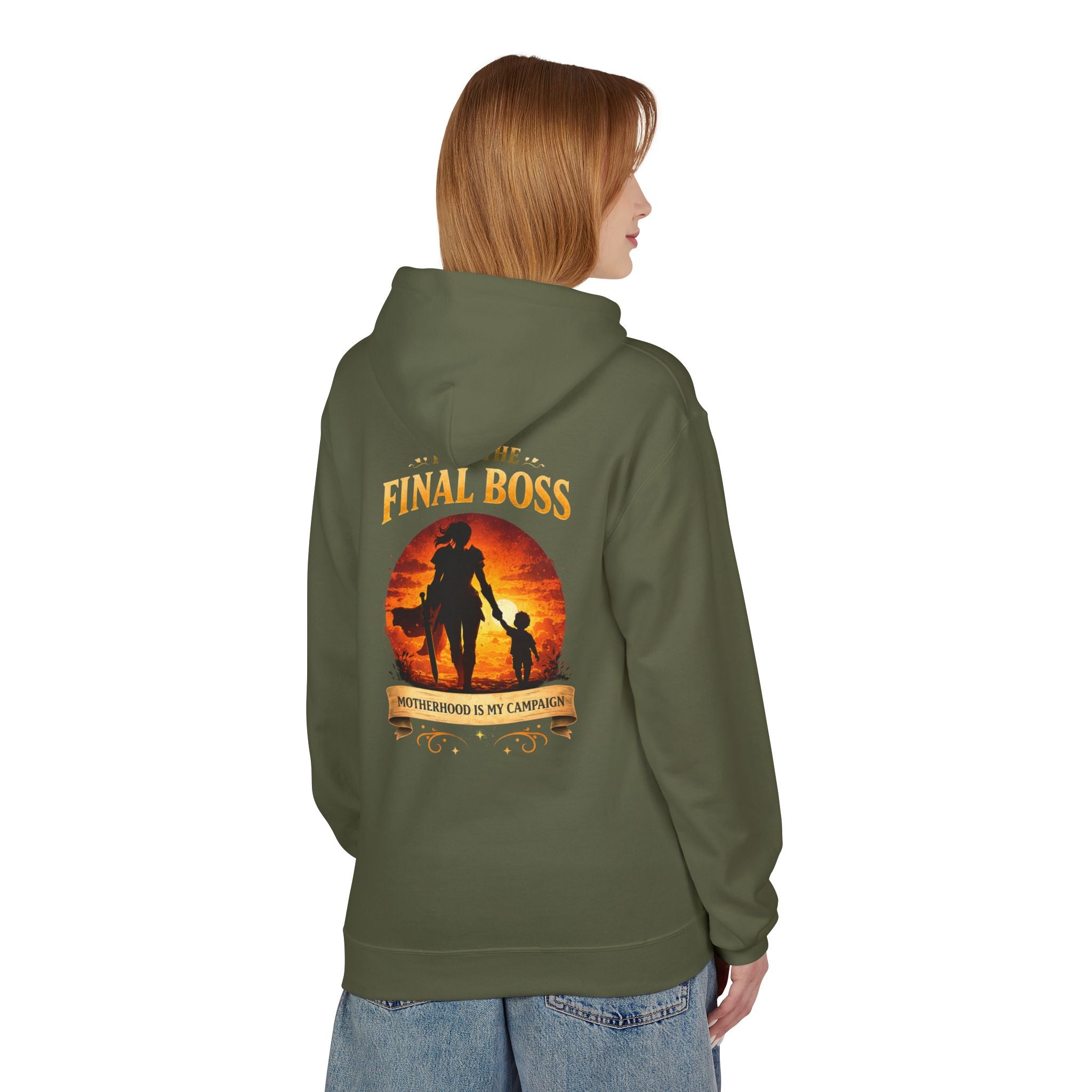 Motherhood Final Boss Hoodie — "Motherhood Is My Campaign" Graphic Hoodie