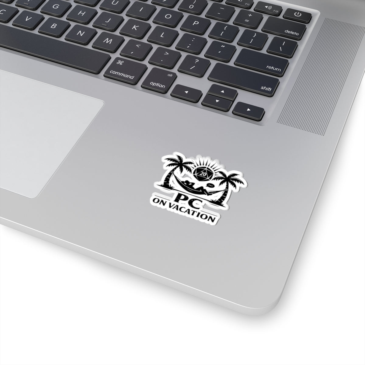 PC on Vacation Sticker | D20 Palm Tree Hammock Roll20 Gaming Sticker