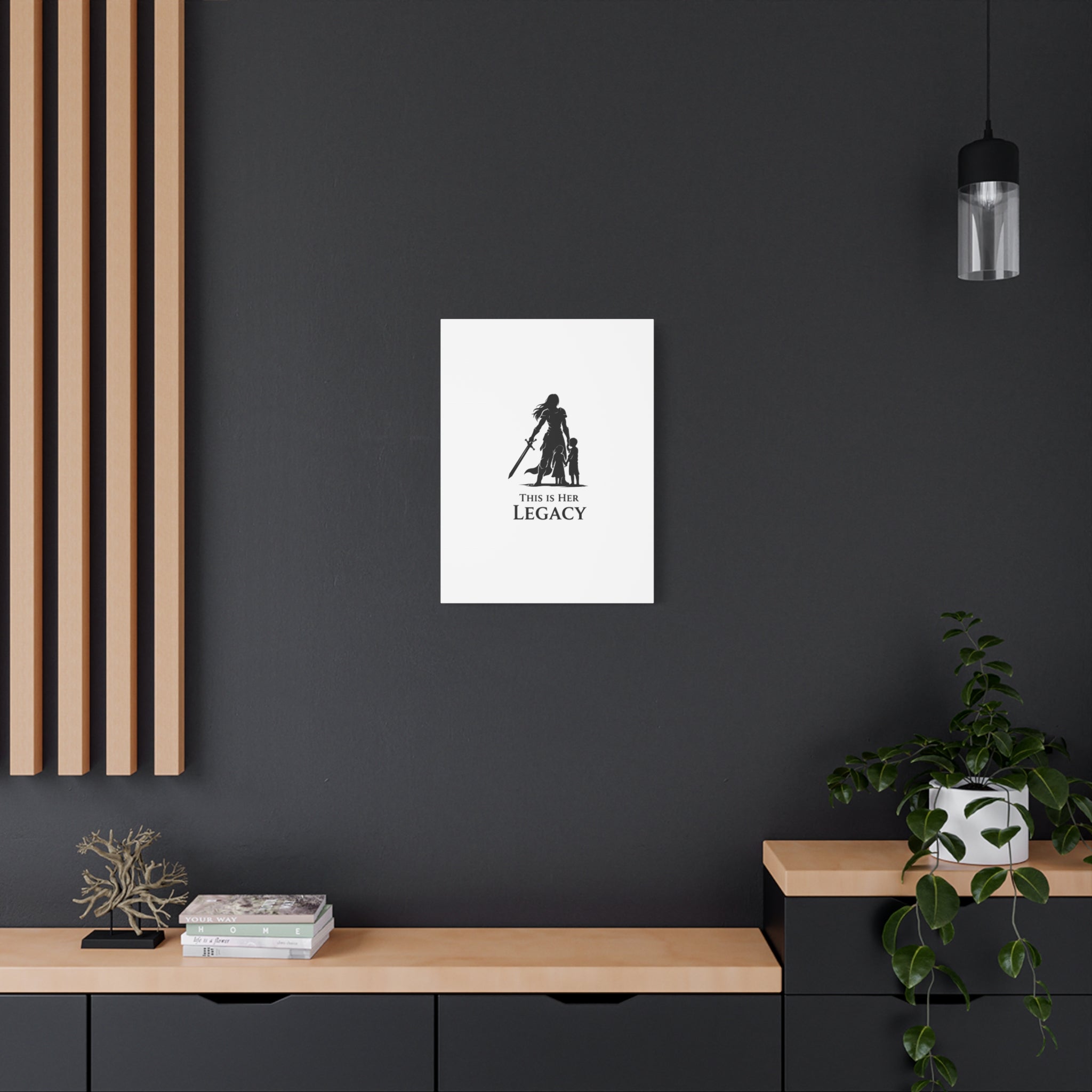 Canvas Wall Art — "This Is Her Legacy" Warrior Mother Silhouette