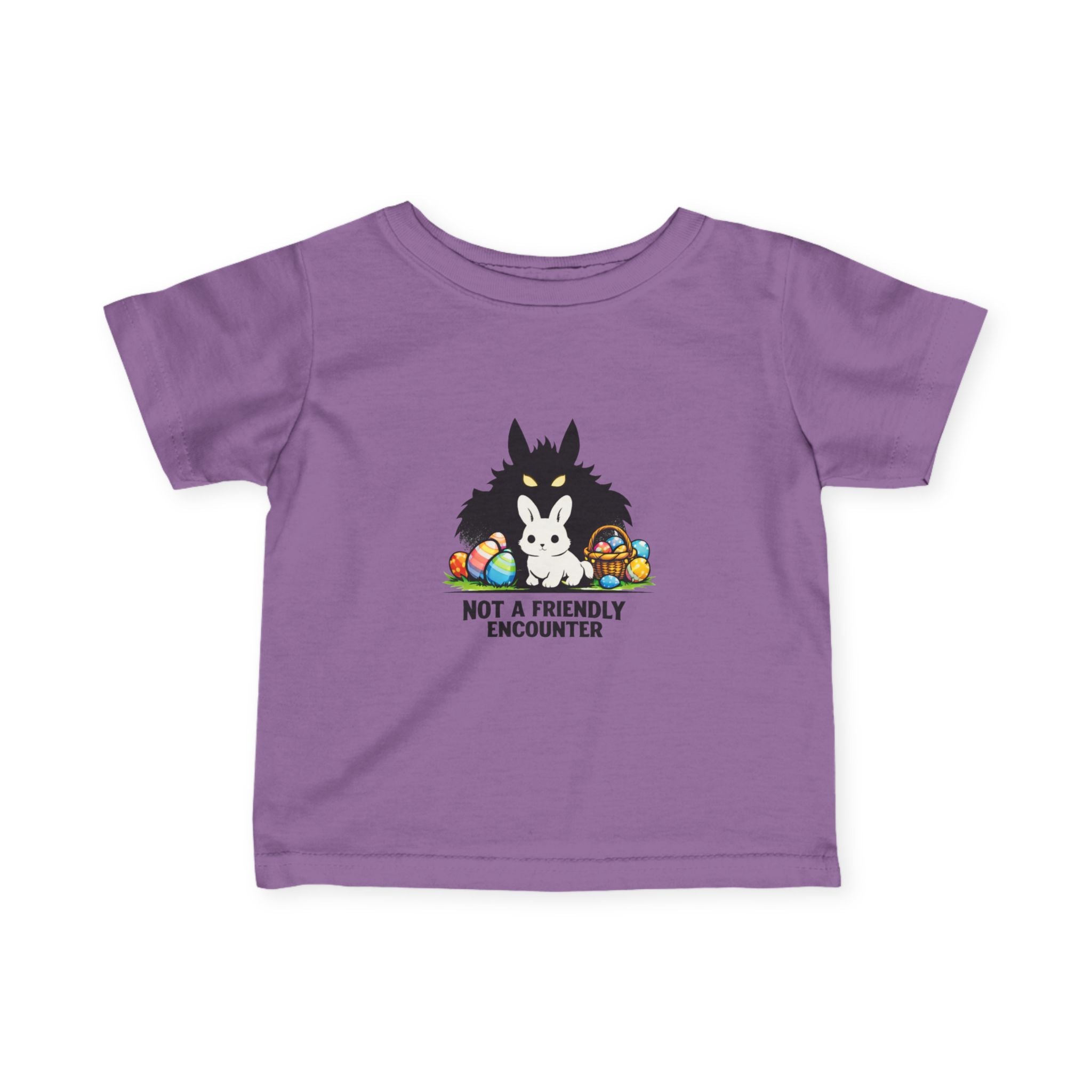 Not a Friendly Encounter Infant Tee | Wolf and Bunny Easter Eggs