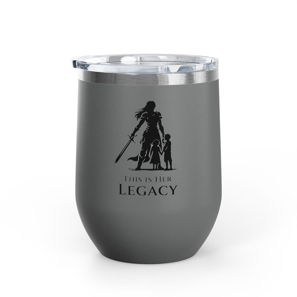 Warrior Mom Wine Tumbler – This Is Her Legacy – Strong Mother Gift – Funny Mom Cup Alternative – Wine Mom Gift – Mother’s Day Tumbler