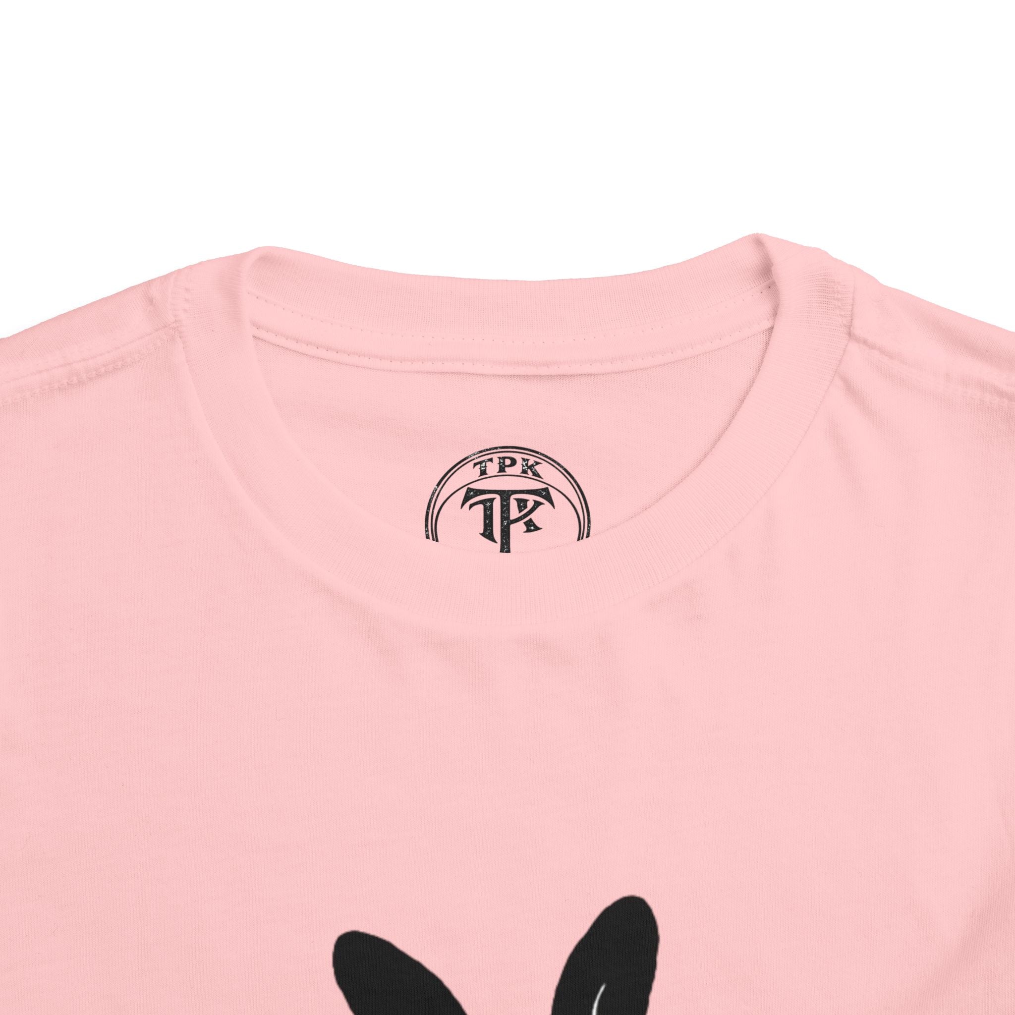 Dungeon Bunny Toddler Tee | Cute Black Bunny with Sword and Eggs
