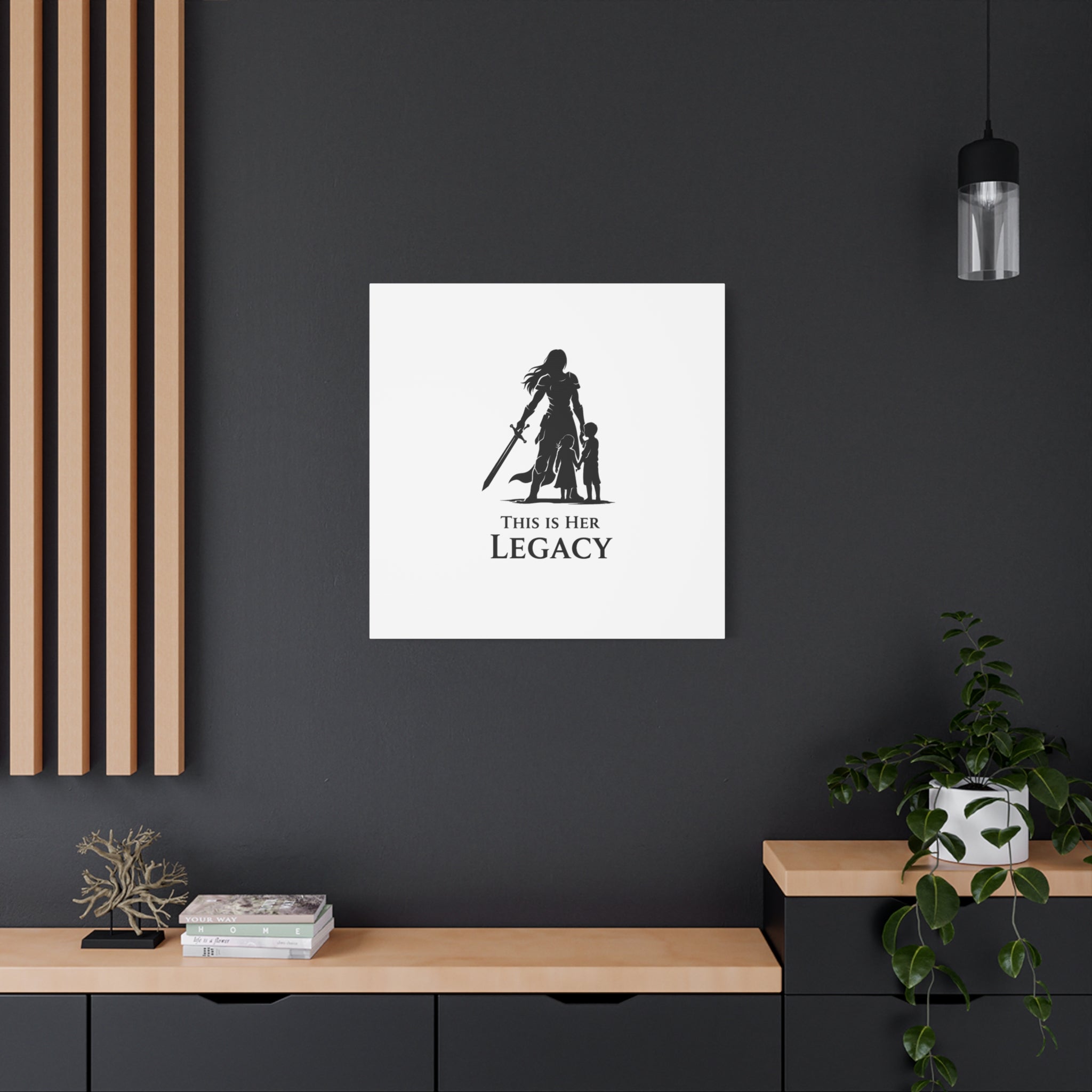 Canvas Wall Art — "This Is Her Legacy" Warrior Mother Silhouette