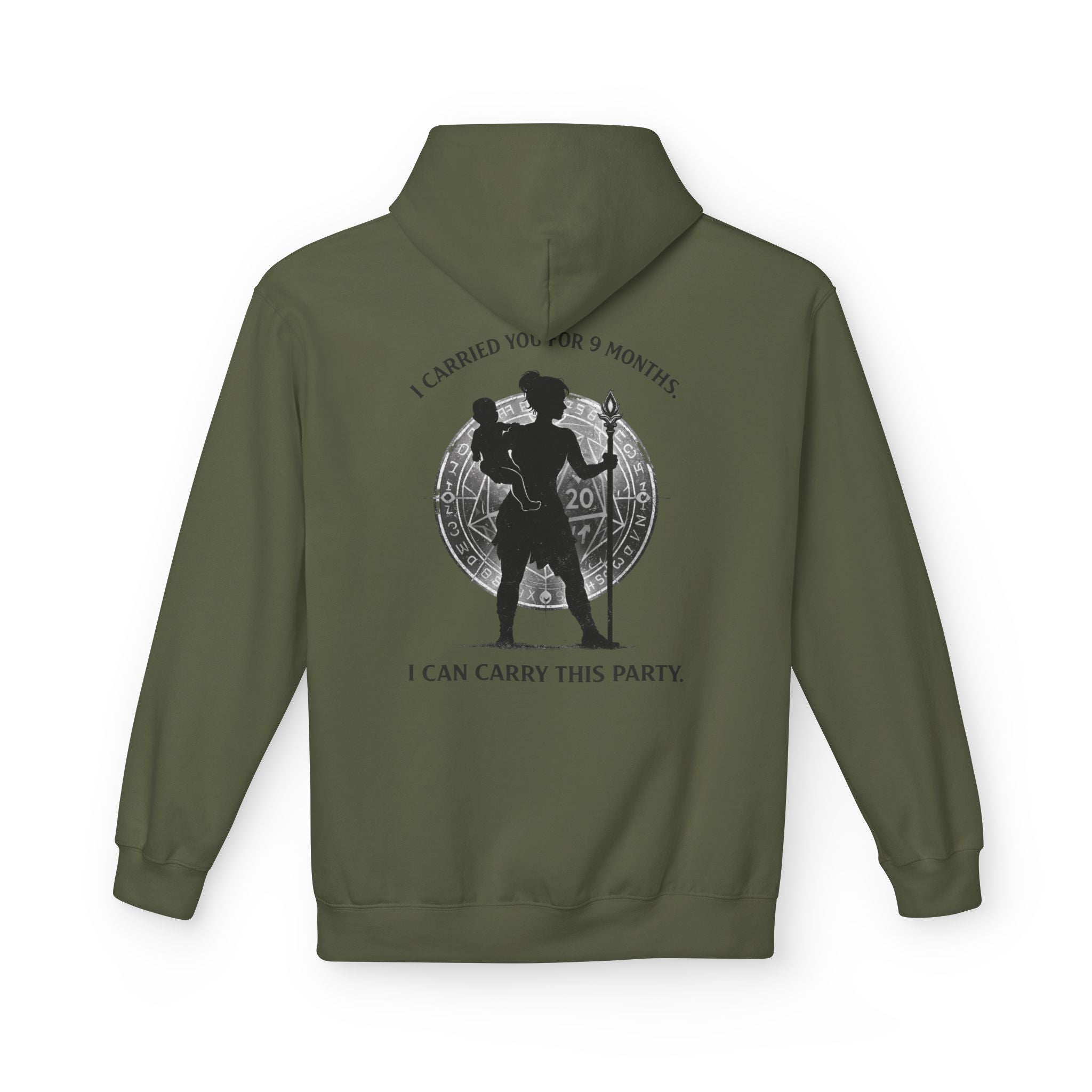 Warrior Mother Silhouette Hoodie | I Carried You for 9 Months, I Can Carry This Party