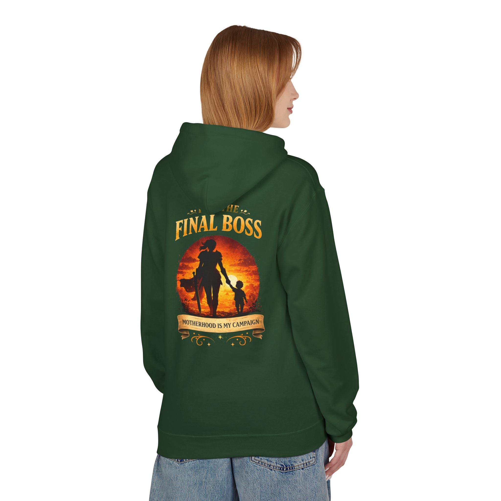 Motherhood Final Boss Hoodie — "Motherhood Is My Campaign" Graphic Hoodie