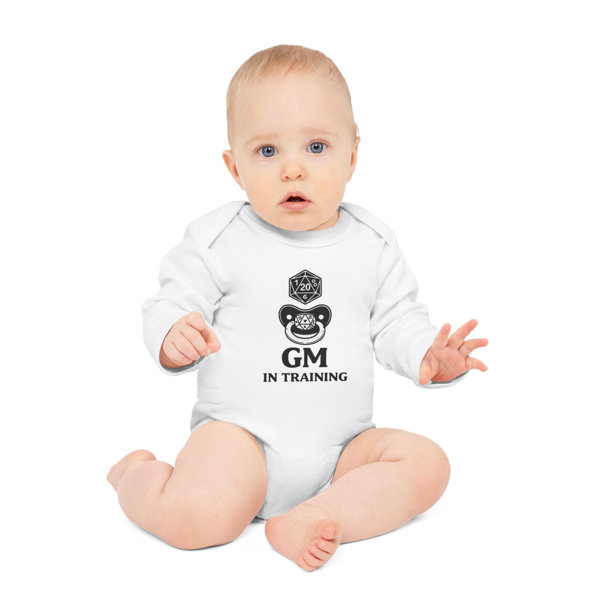 GM in Training Baby Bodysuit | D20 Dice Pacifier RPG Onesie