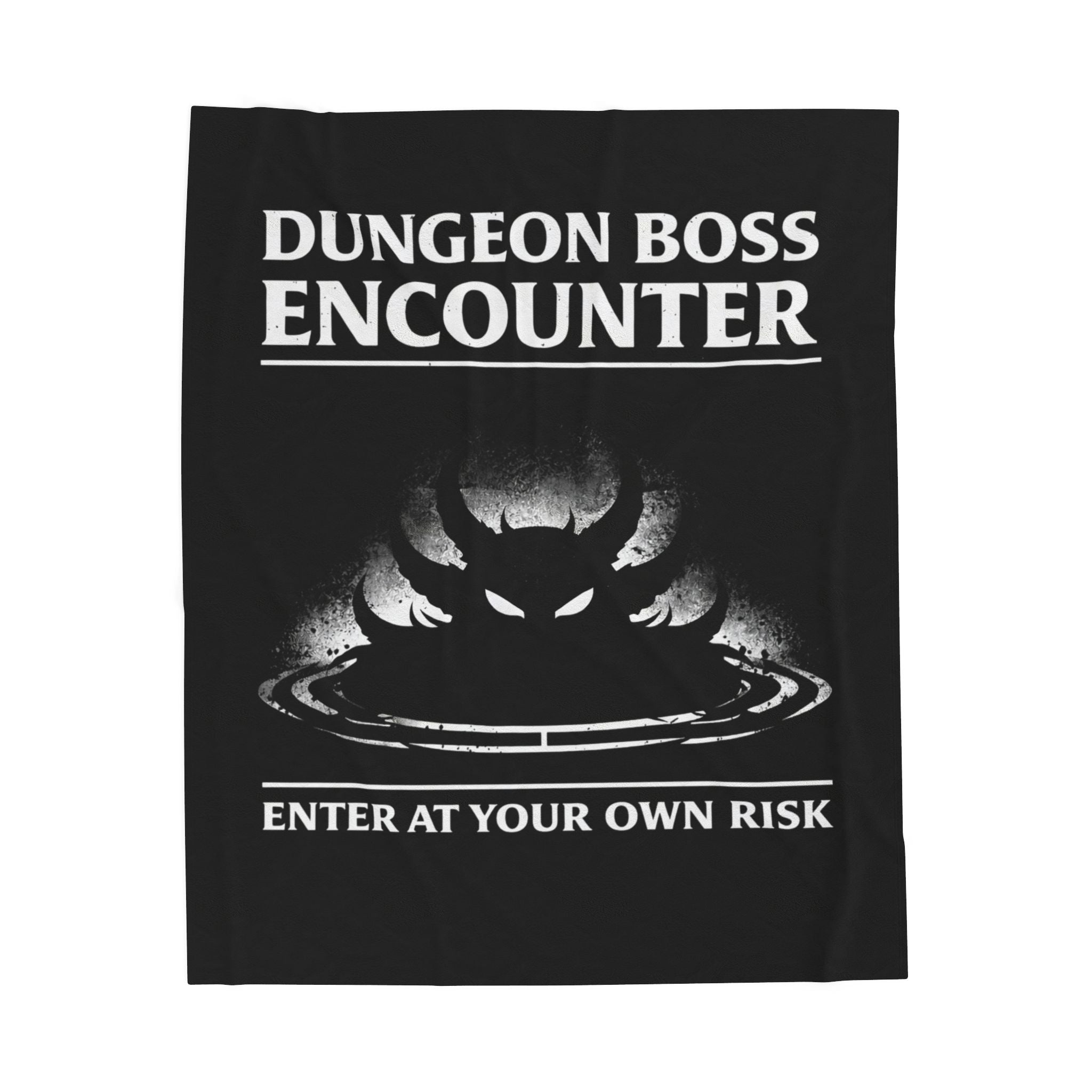 Dungeon Boss Encounter Velveteen Plush Blanket | Enter At Your Own Risk