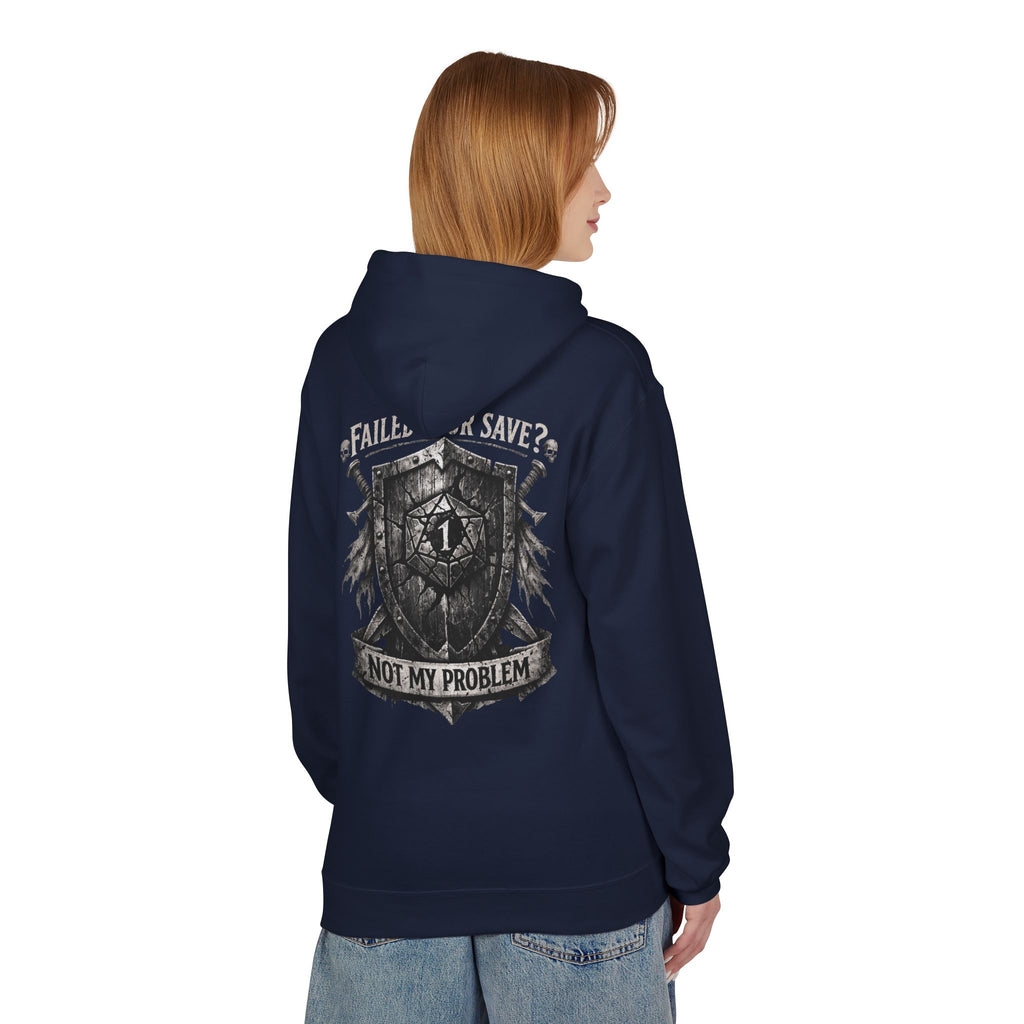Failed Your Save? Not My Problem Shield Hoodie | RPG Gaming Crest