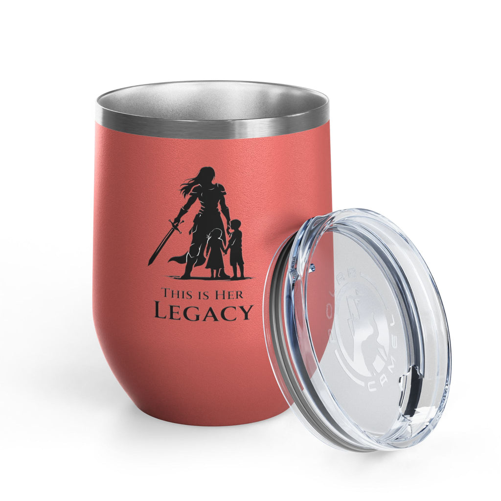 Warrior Mom Wine Tumbler – This Is Her Legacy – Strong Mother Gift – Funny Mom Cup Alternative – Wine Mom Gift – Mother’s Day Tumbler