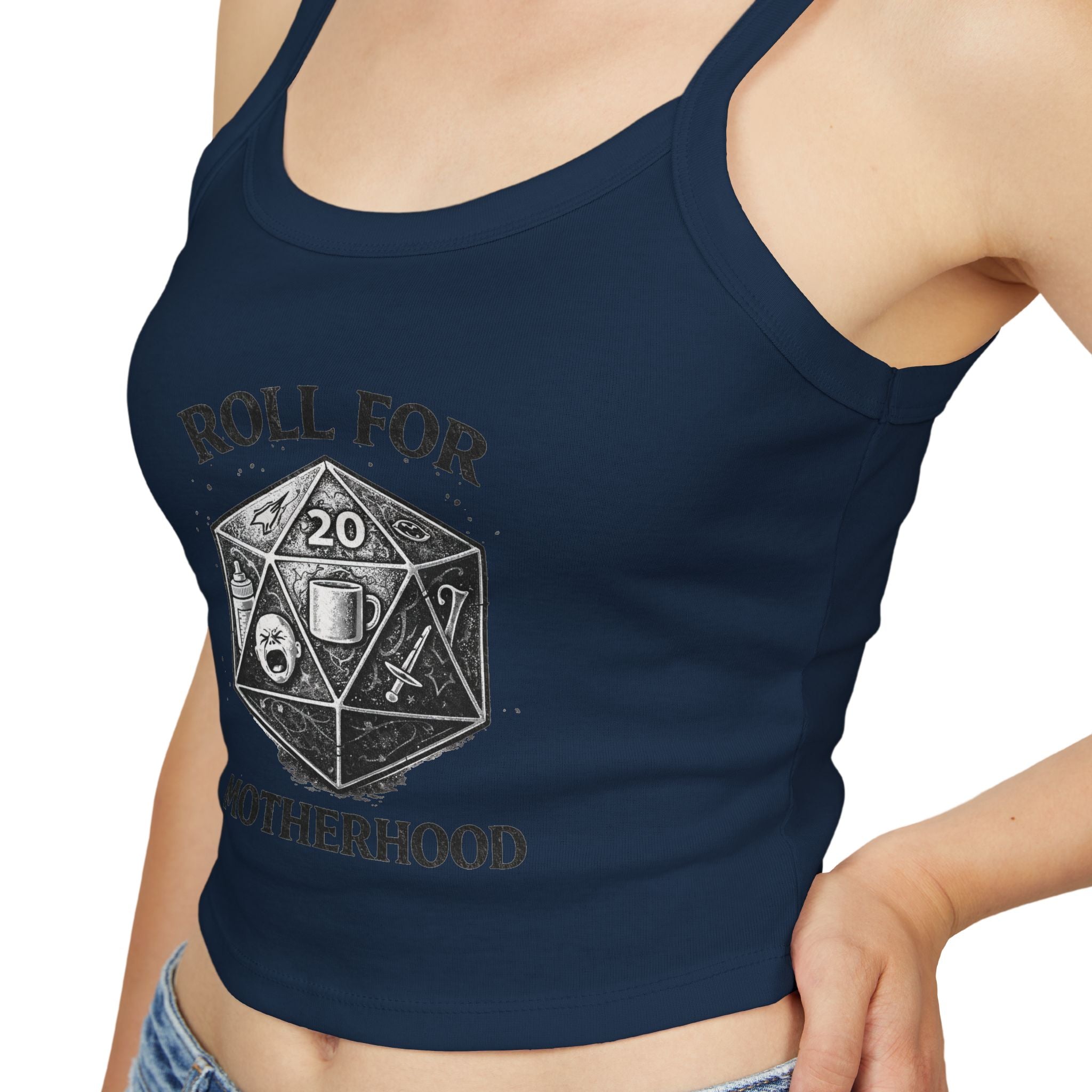 Roll for Motherhood Tank Top | D20 Dice Mom Gaming Graphic
