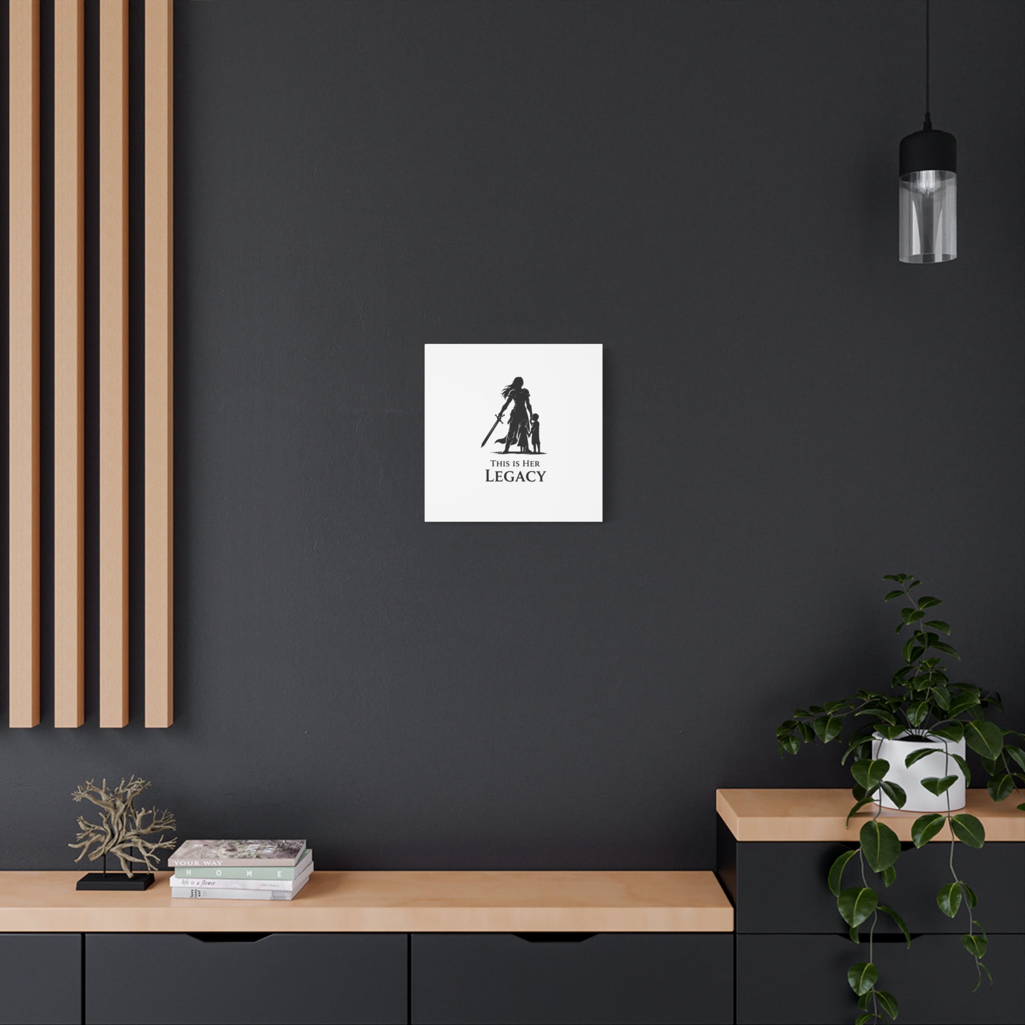 Canvas Wall Art — "This Is Her Legacy" Warrior Mother Silhouette