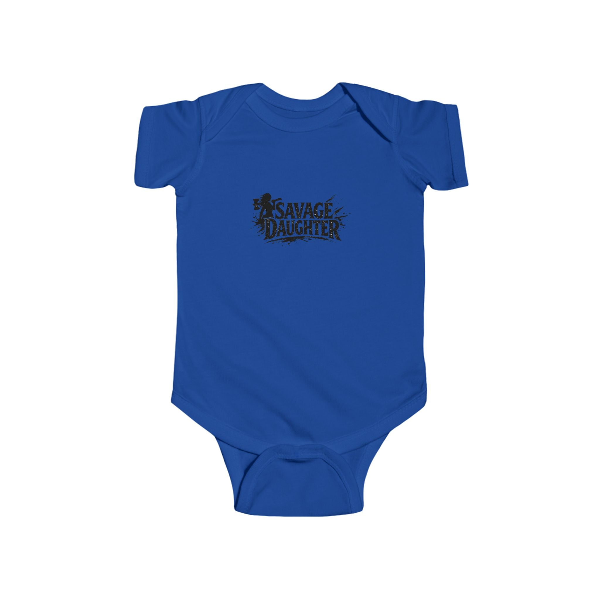 Savage Daughter logo Infant Bodysuit | Baby Onesie with Black Graphic