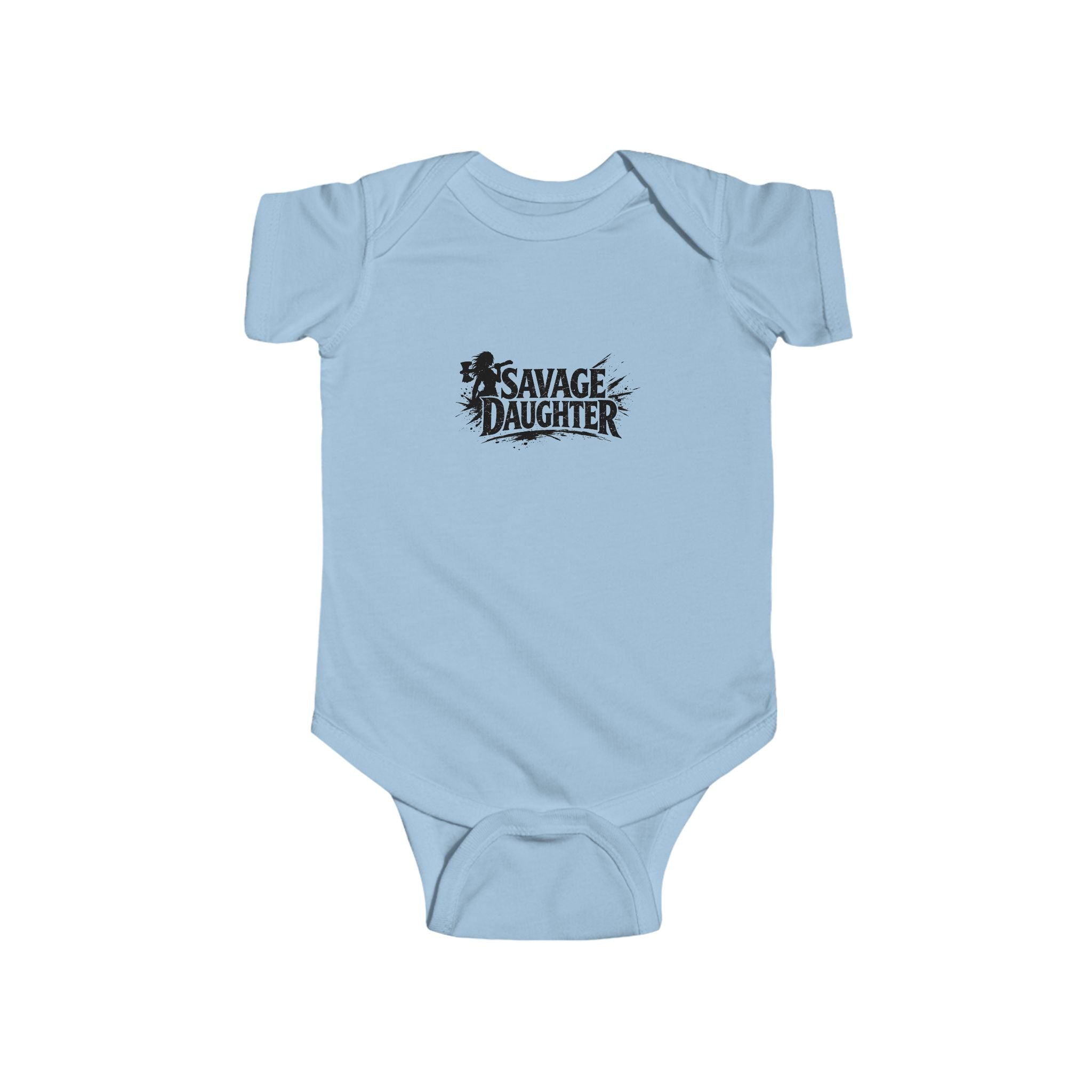 Savage Daughter logo Infant Bodysuit | Baby Onesie with Black Graphic