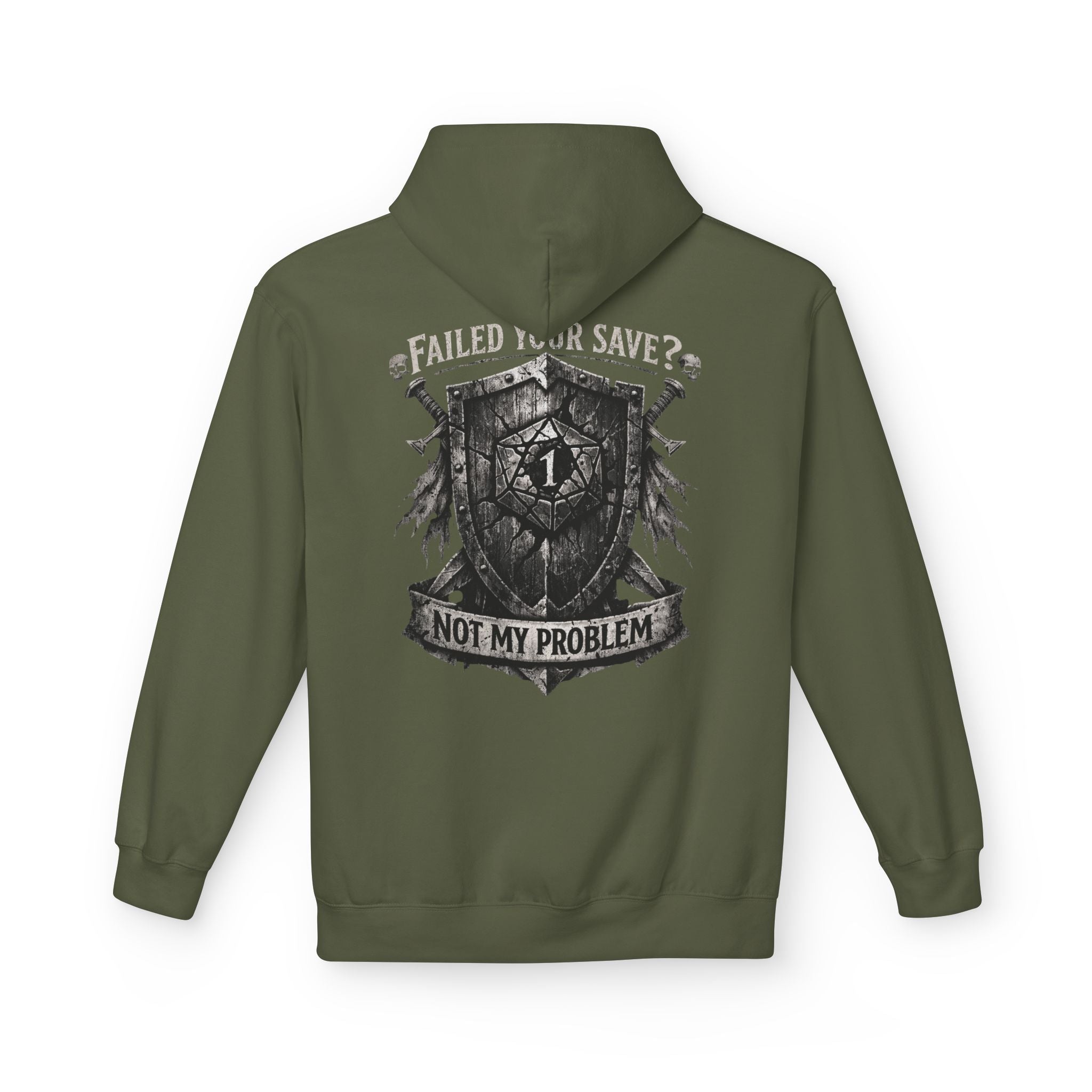 Failed Your Save? Not My Problem Shield Hoodie | RPG Gaming Crest