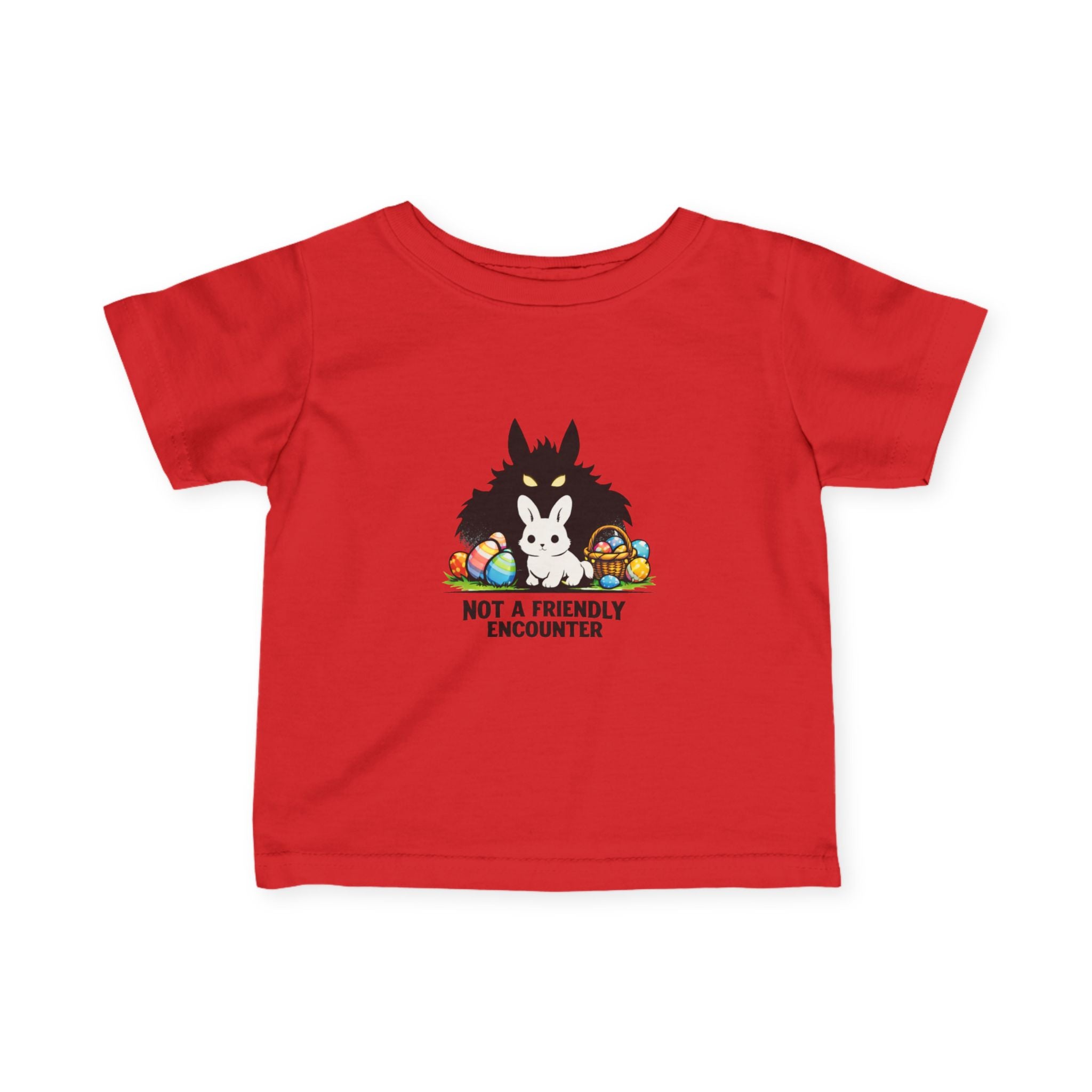 Not a Friendly Encounter Infant Tee | Wolf and Bunny Easter Eggs