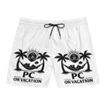 PC on Vacation Swim Shorts | Palm Trees Hammock D20 Dice Graphic
