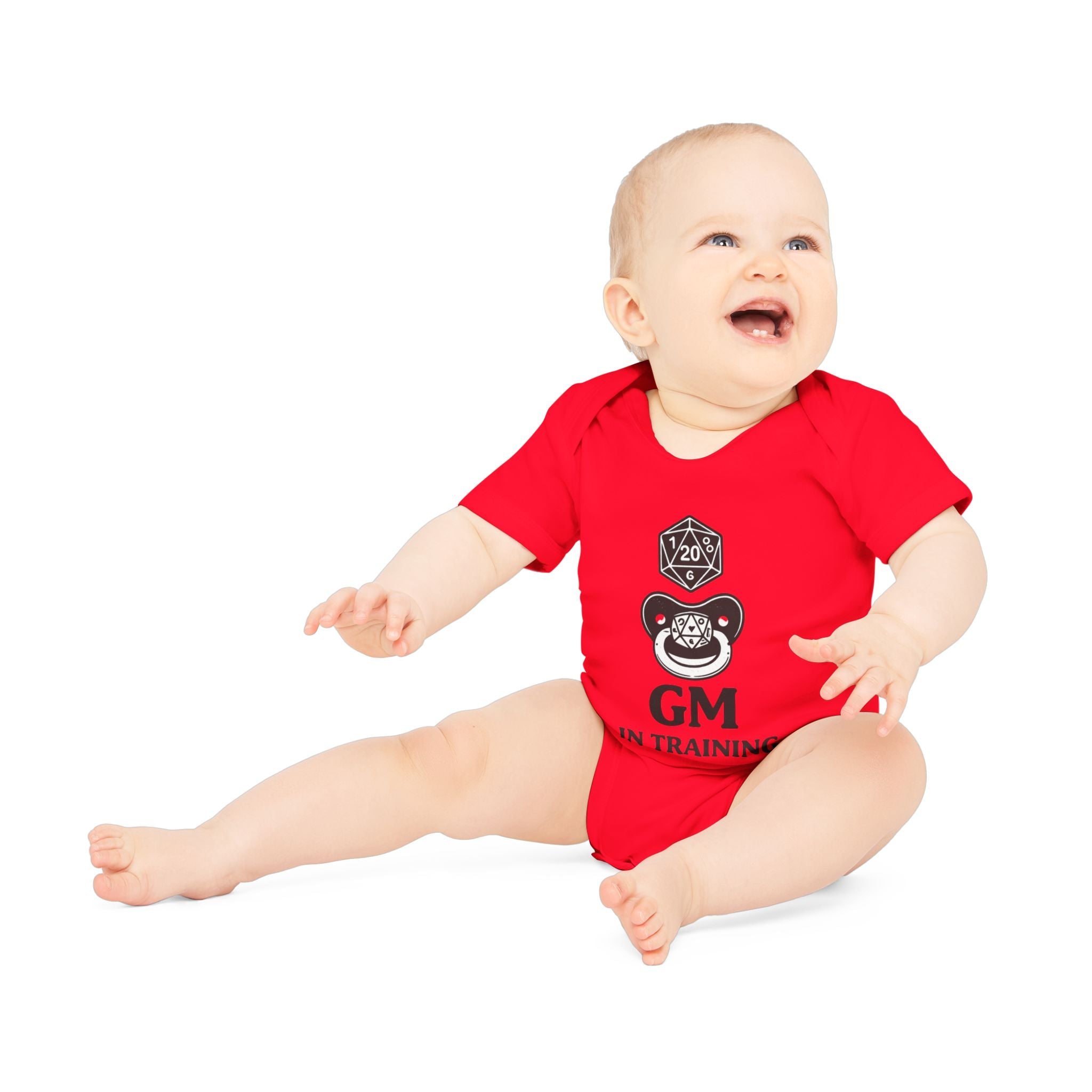 GM in Training Baby Bodysuit | D20 Dice Gamer Infant Onesie