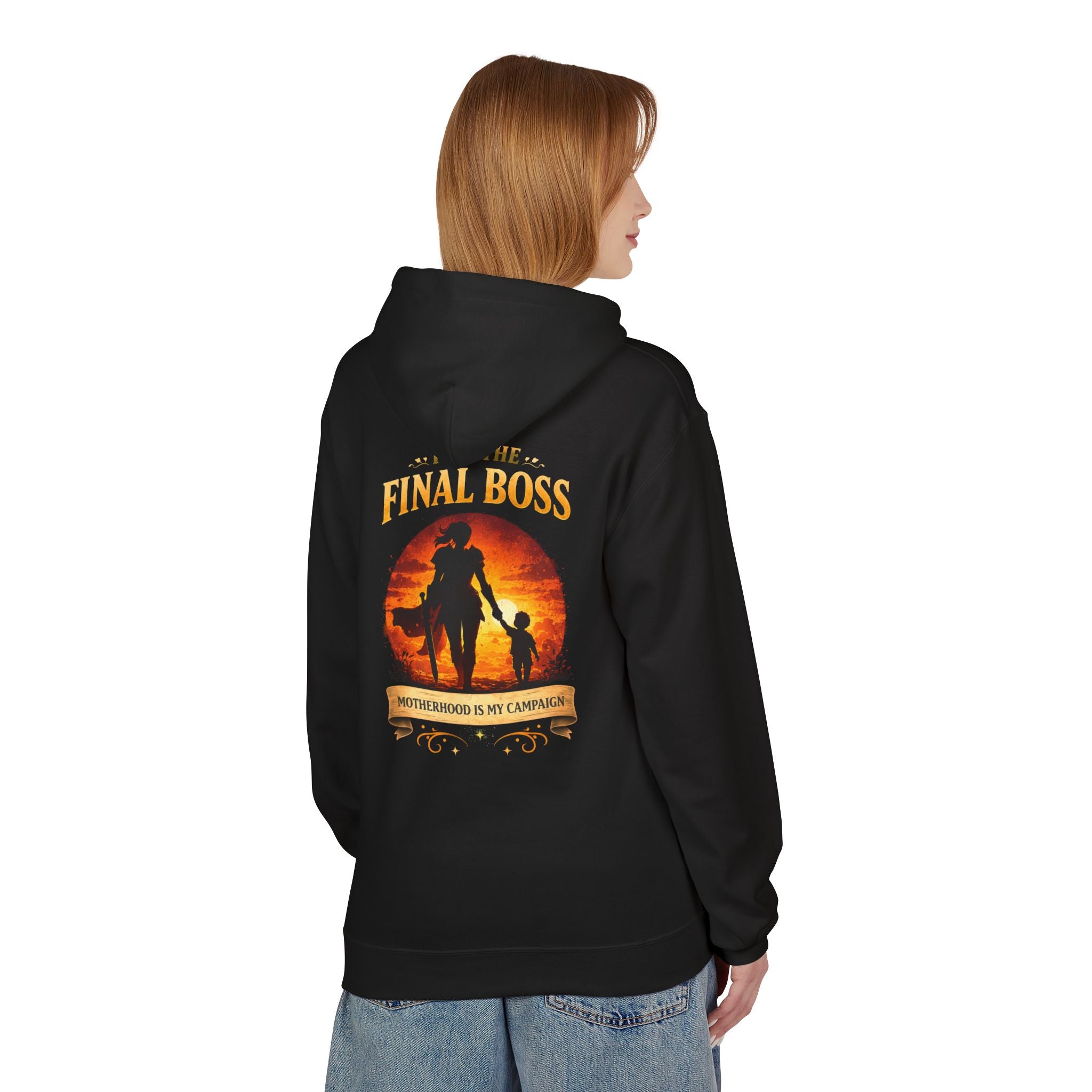 Motherhood Final Boss Hoodie — "Motherhood Is My Campaign" Graphic Hoodie