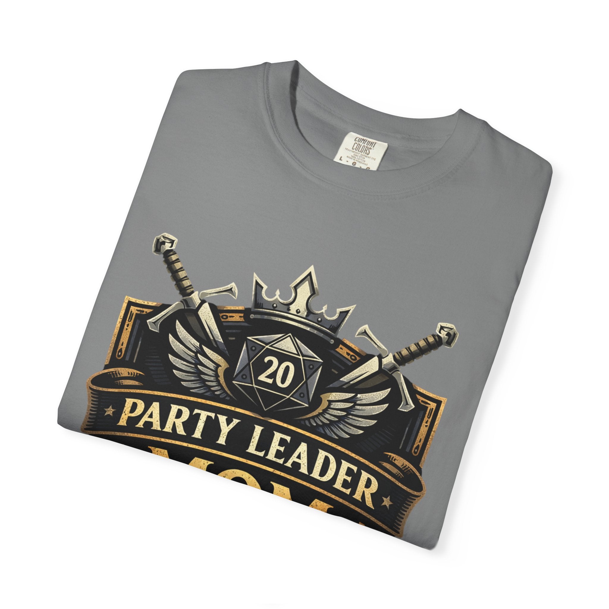 Party Leader Mom T-shirt | RPG Crest, D20 Gaming Mom Tee