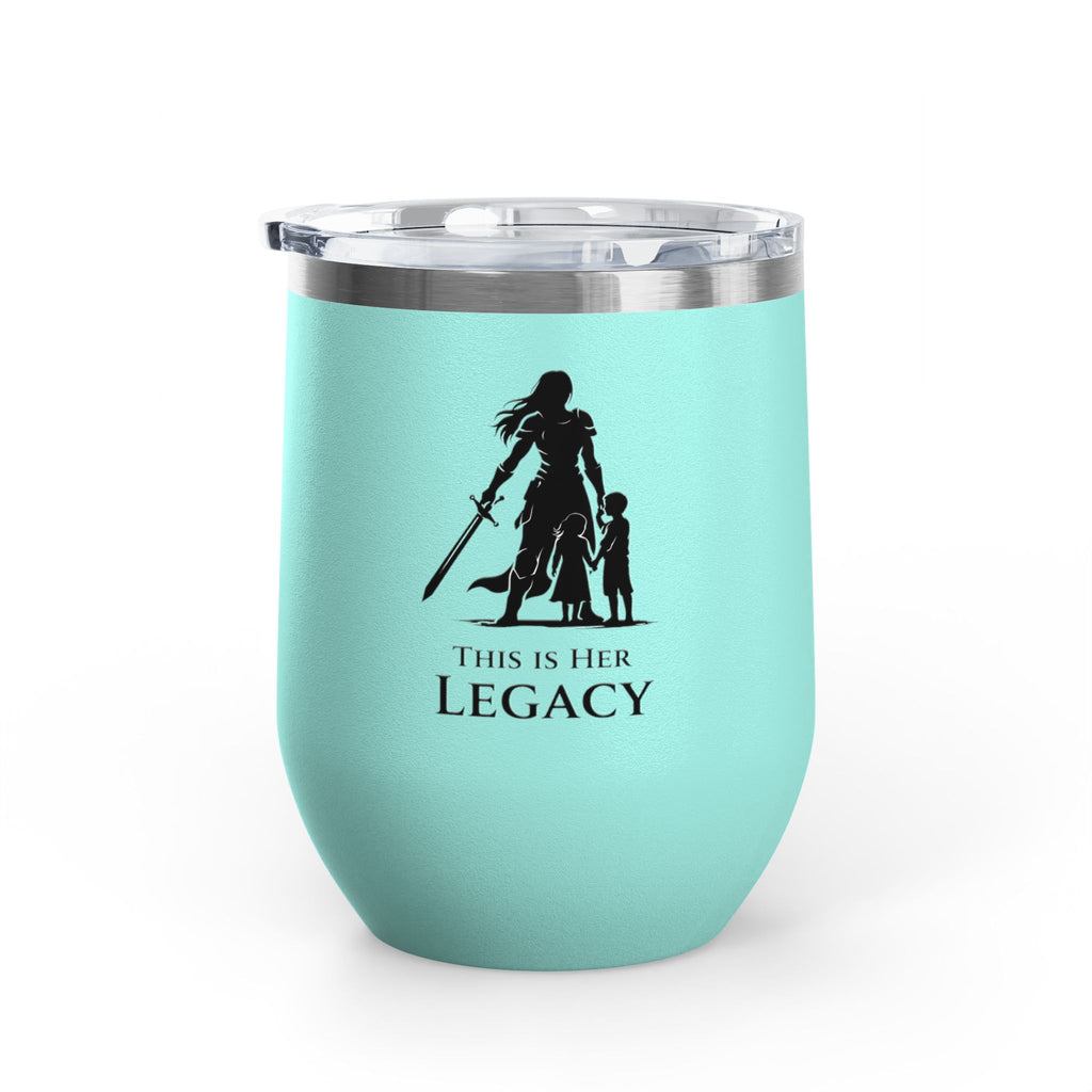Warrior Mom Wine Tumbler – This Is Her Legacy – Strong Mother Gift – Funny Mom Cup Alternative – Wine Mom Gift – Mother’s Day Tumbler