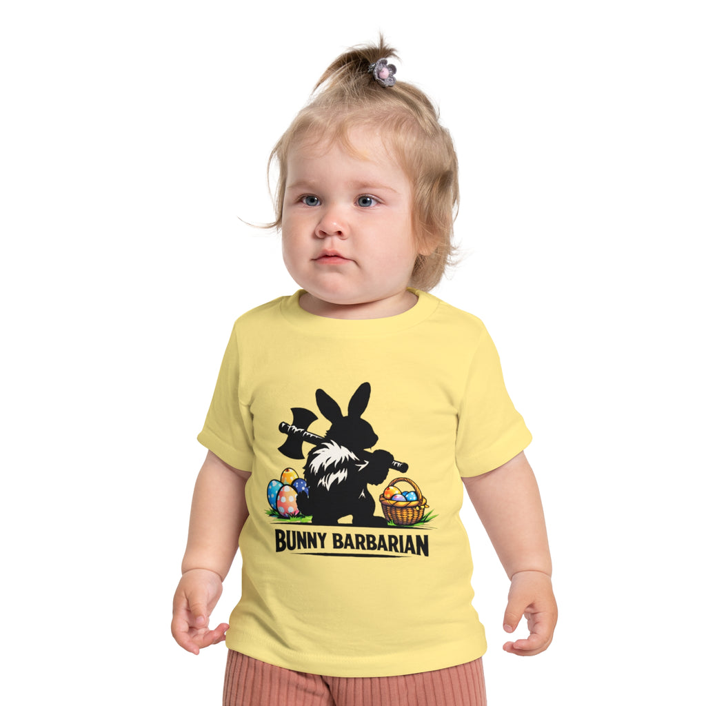 Bunny Barbarian Baby T-Shirt | Easter bunny, eggs, basket