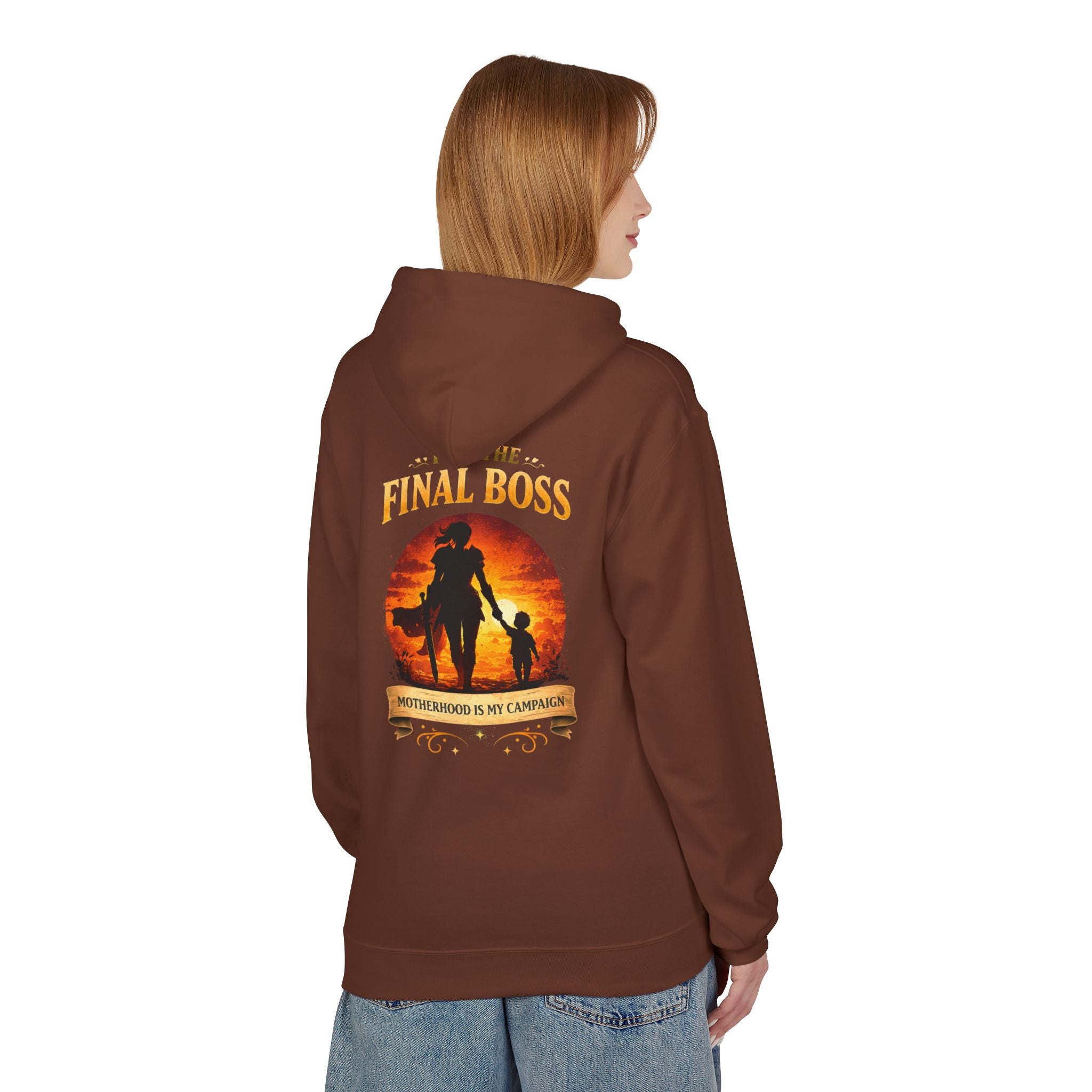 Motherhood Final Boss Hoodie — "Motherhood Is My Campaign" Graphic Hoodie