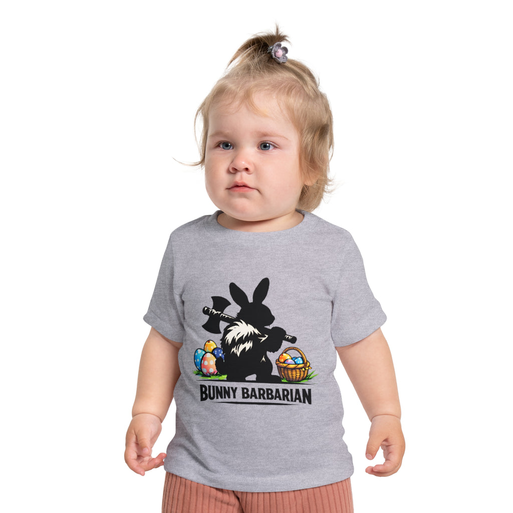Bunny Barbarian Baby T-Shirt | Easter bunny, eggs, basket