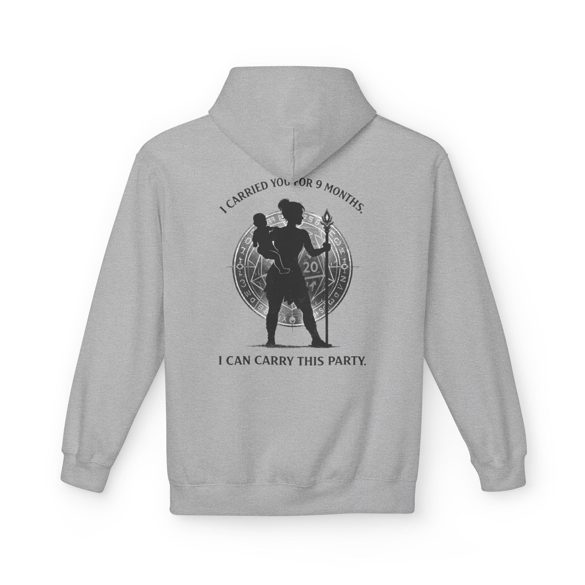 Warrior Mother Silhouette Hoodie | I Carried You for 9 Months, I Can Carry This Party